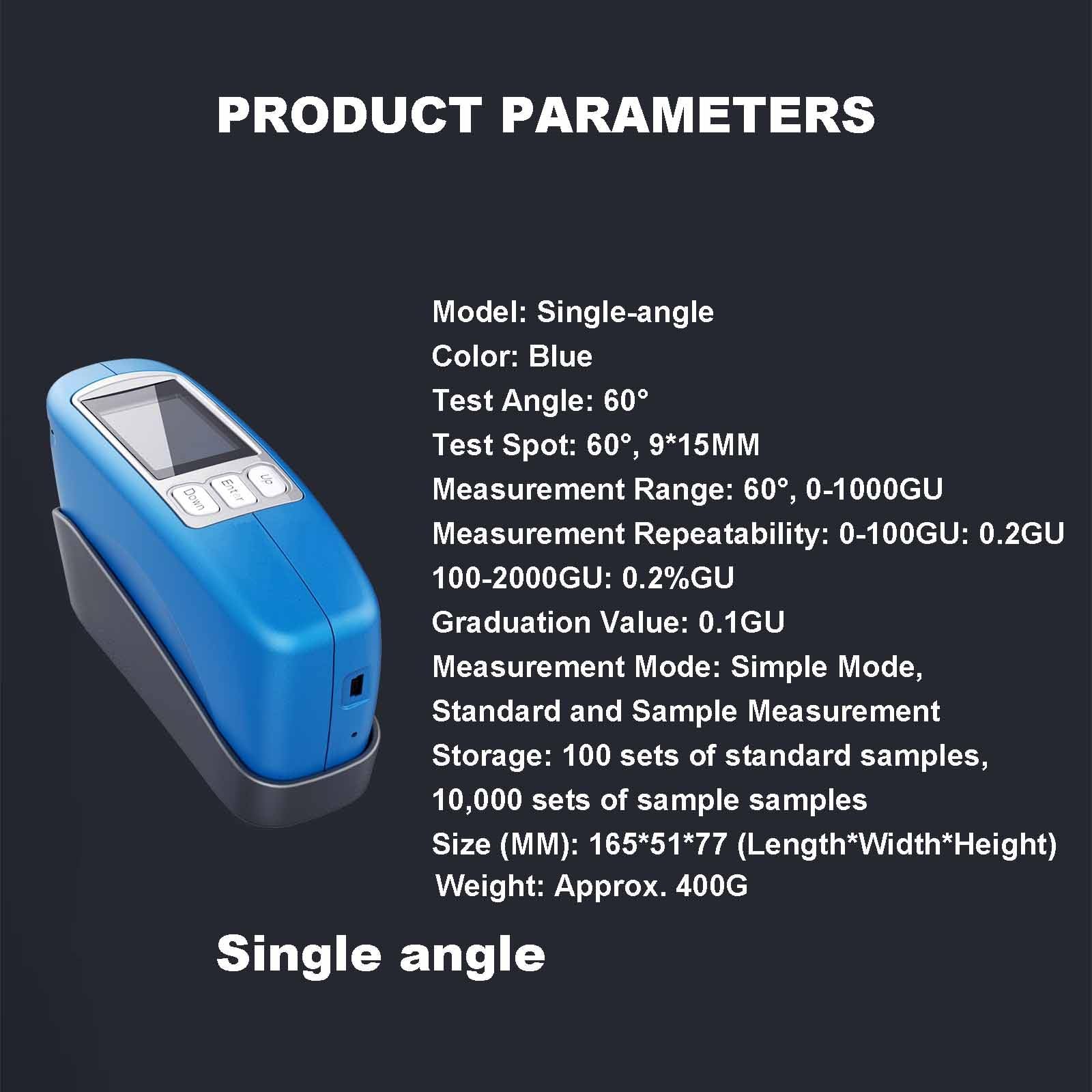 Medidor de Brillo EconóMico BrillóMetro 0-2000 GU CalibracióN AutomáTica para Pinturas Tinta CeráMica MáRmol Single-Angle