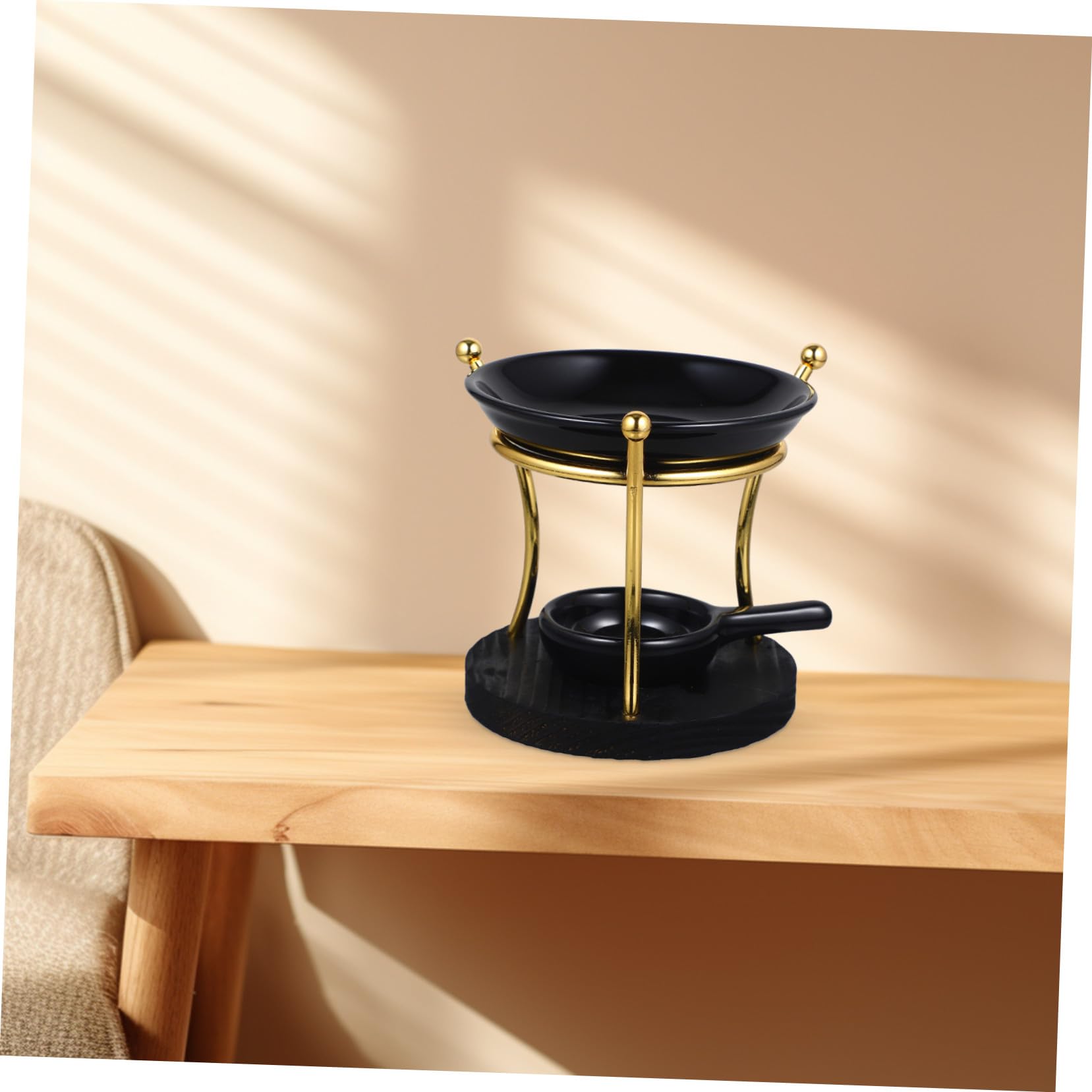 Keramik Duftölbrenner Aromadiffusor Teelichthalter Mit Holzsockel Schlafzimmer Wohnzimmer Yogaraum Aromatherapie