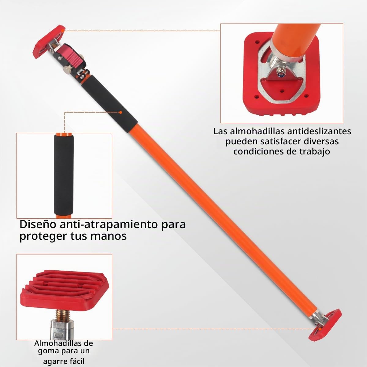 2 piezas de soporte de techo soporte de montaje con una sola mano, capacidad de carga máxima 120 kg por par, estiramiento 250 cm, soporte telescópico, soporte tensor