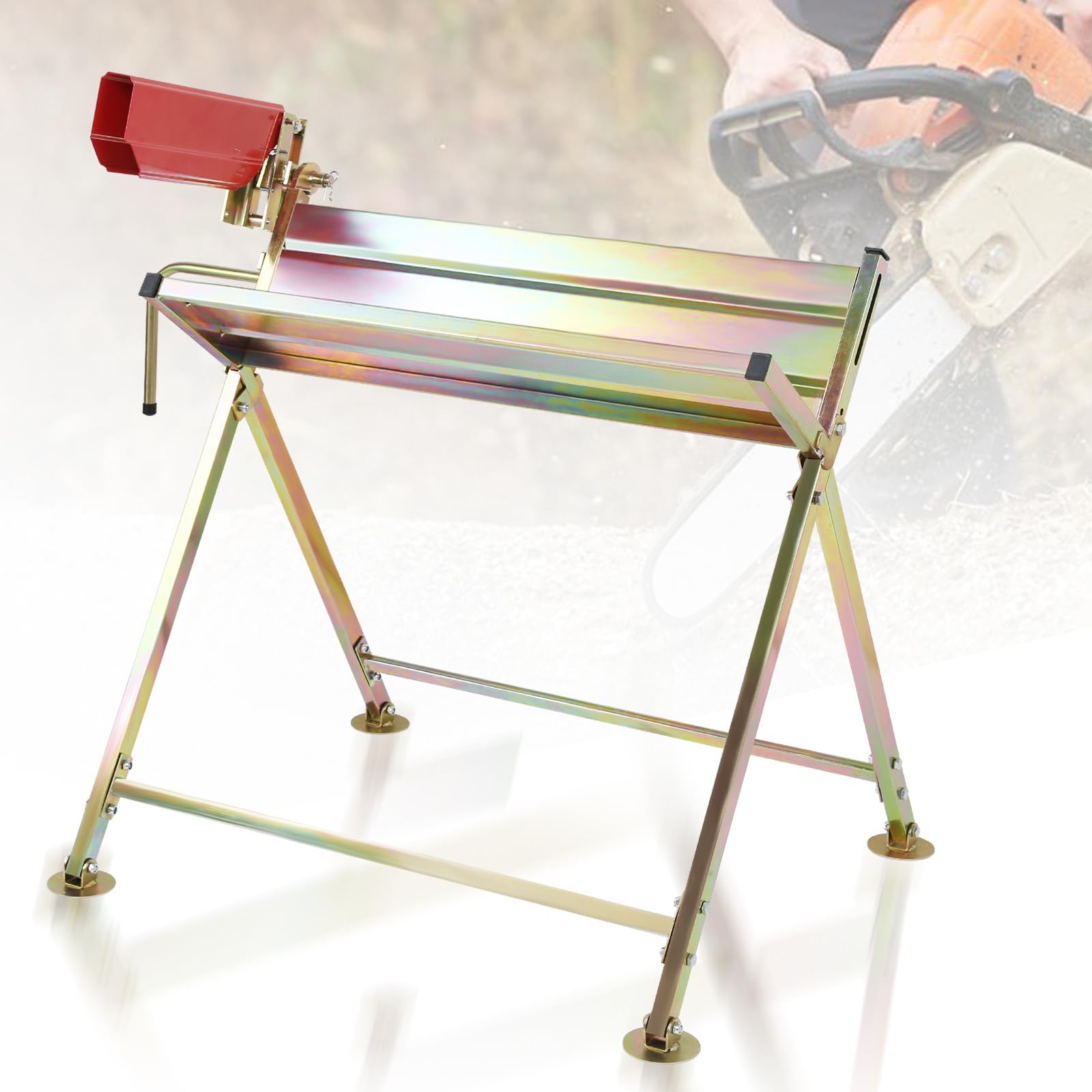Daromigo Mantigositeen Chevalet de sciage pliable en bois galvanisé, support et denture pour bois de chauffage et tronçonneuse, capacité de charge jusqu'à 150 kg