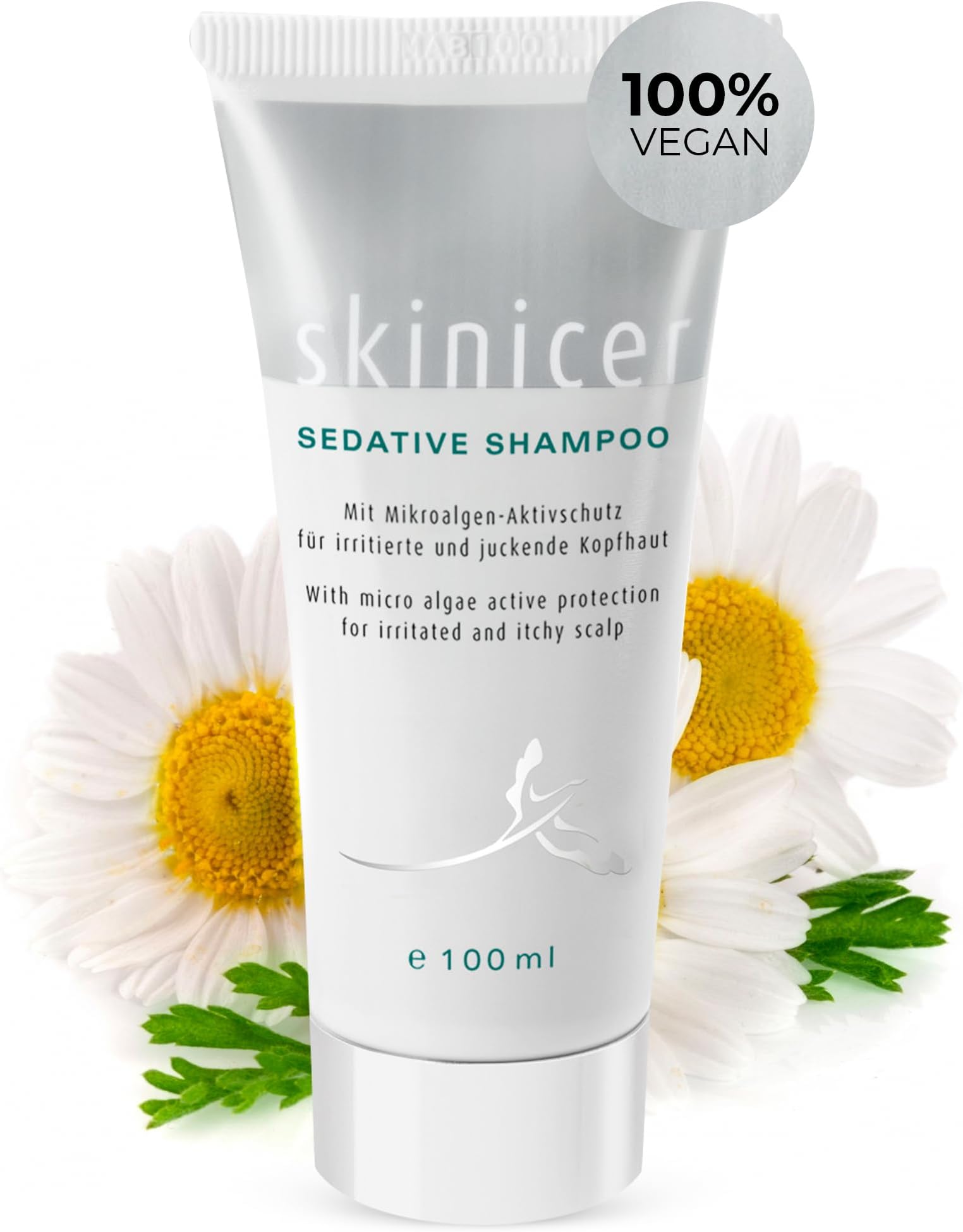 Soothing Shampoo for Dandruff, Itchy Scalp and Irritation, with Micro Algae Active Protection - For Sensitive Hair, Men and Women, 3.3oz