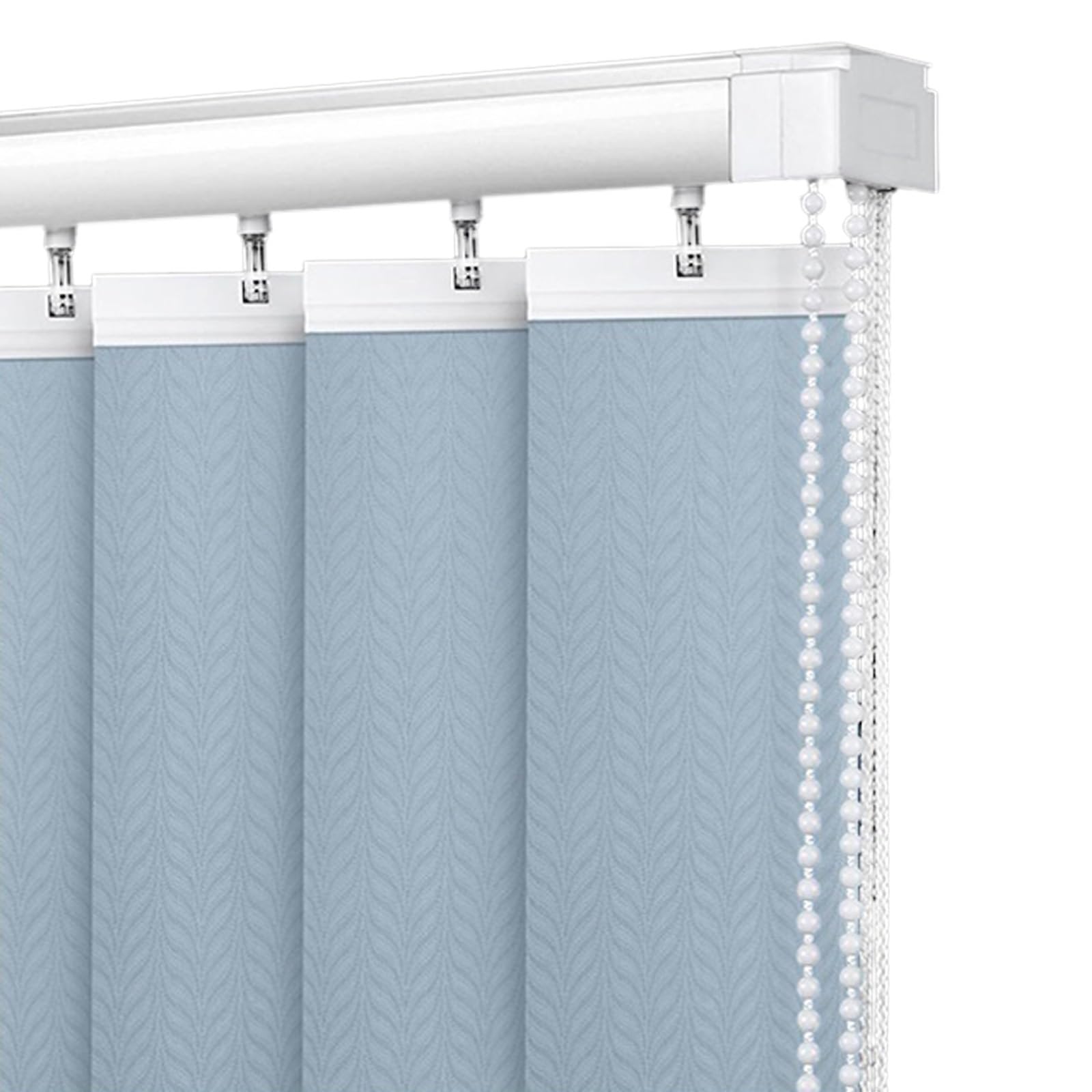 Schiebevorhang Fertiges Komplett, Vertikaljalousie Sichtschutz 60x100cm 90x200cm 150x180cm 300x230cm Lamellenvorhang Raumverdunkelnd Für Zuhause Balkontür, Light Blue(110W*100H cm)