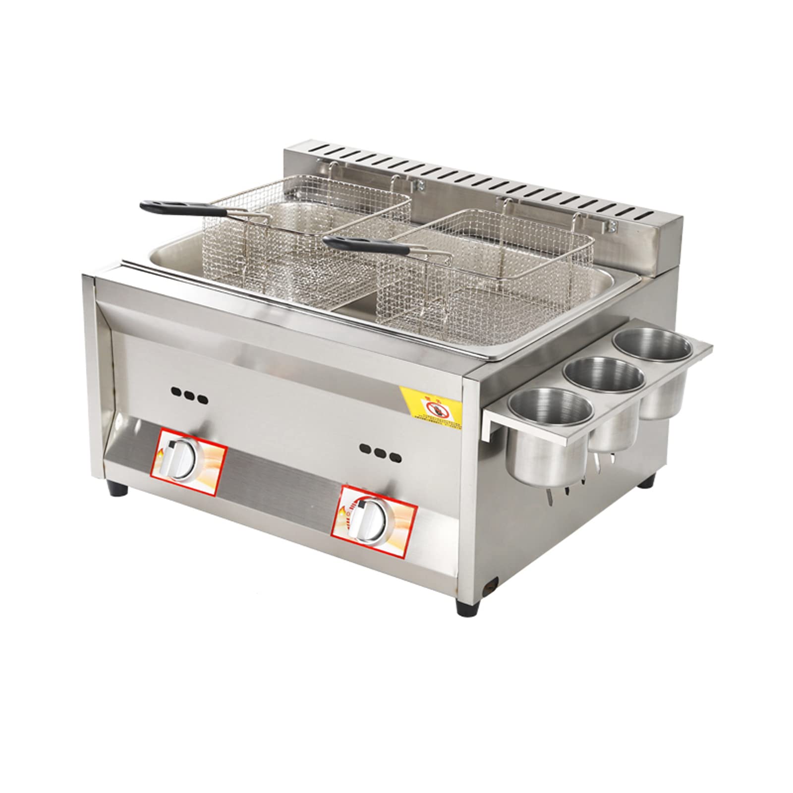 Friteuse à gaz en acier inoxydable pour friture profonde cuisine