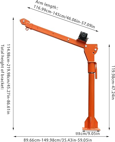 Miniatura 7 de WETUSSEX Alzamiento plegable de grúa montado en camión de 1100 libras, grúas de horca de camión con cabrestante eléctrico y montaje de control