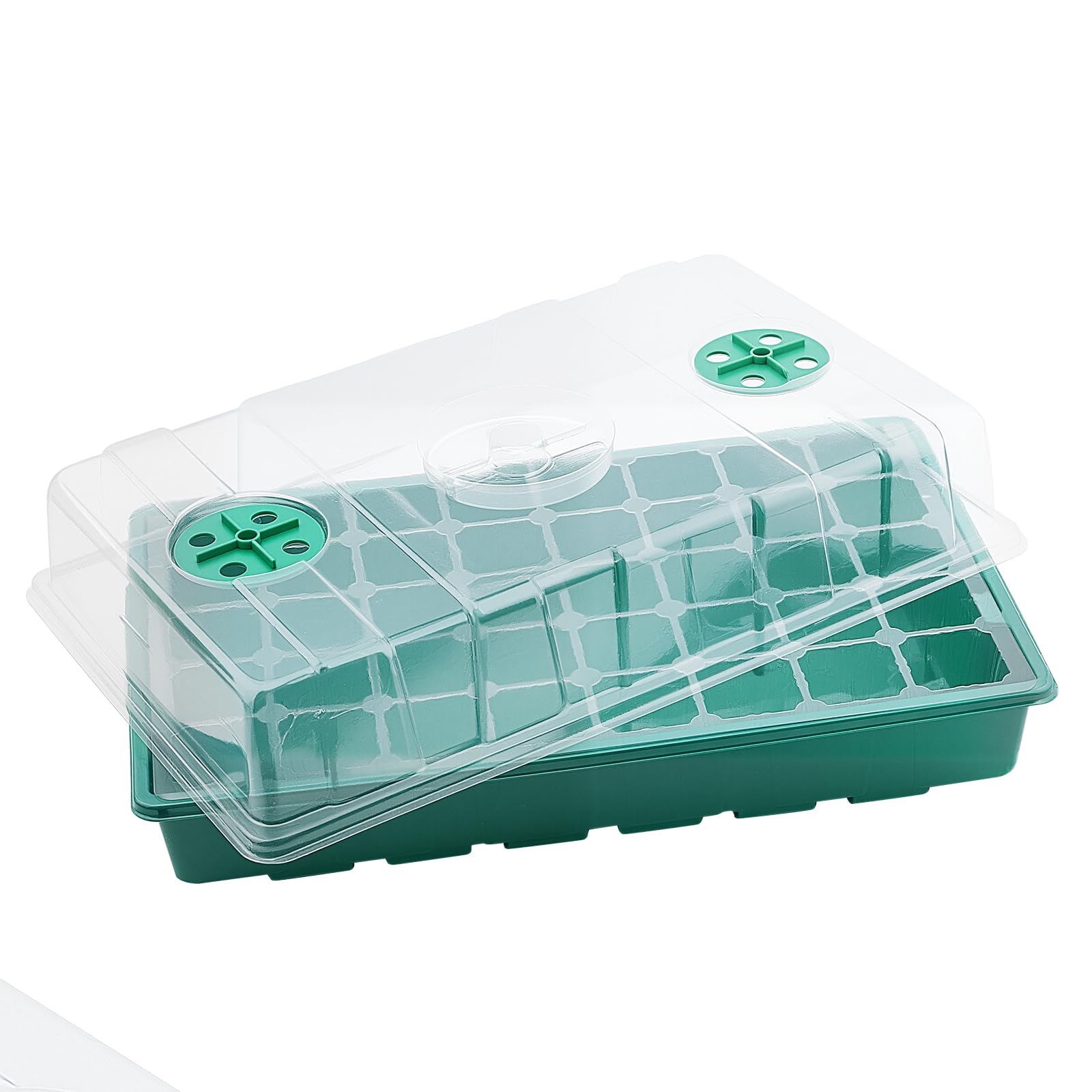 JEUIHAU Lot de 4 plateaux de semis en plastique à 160 cellules avec couvercles transparents et aérations réglables, kit de propagation de graines pour la germination des plantes en serre