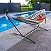 Vivere Double Sunbrella Hammock with Space Saving Steel Stand, Carousel Confetti (450 lb Capacity - Premium Carry Bag Included)