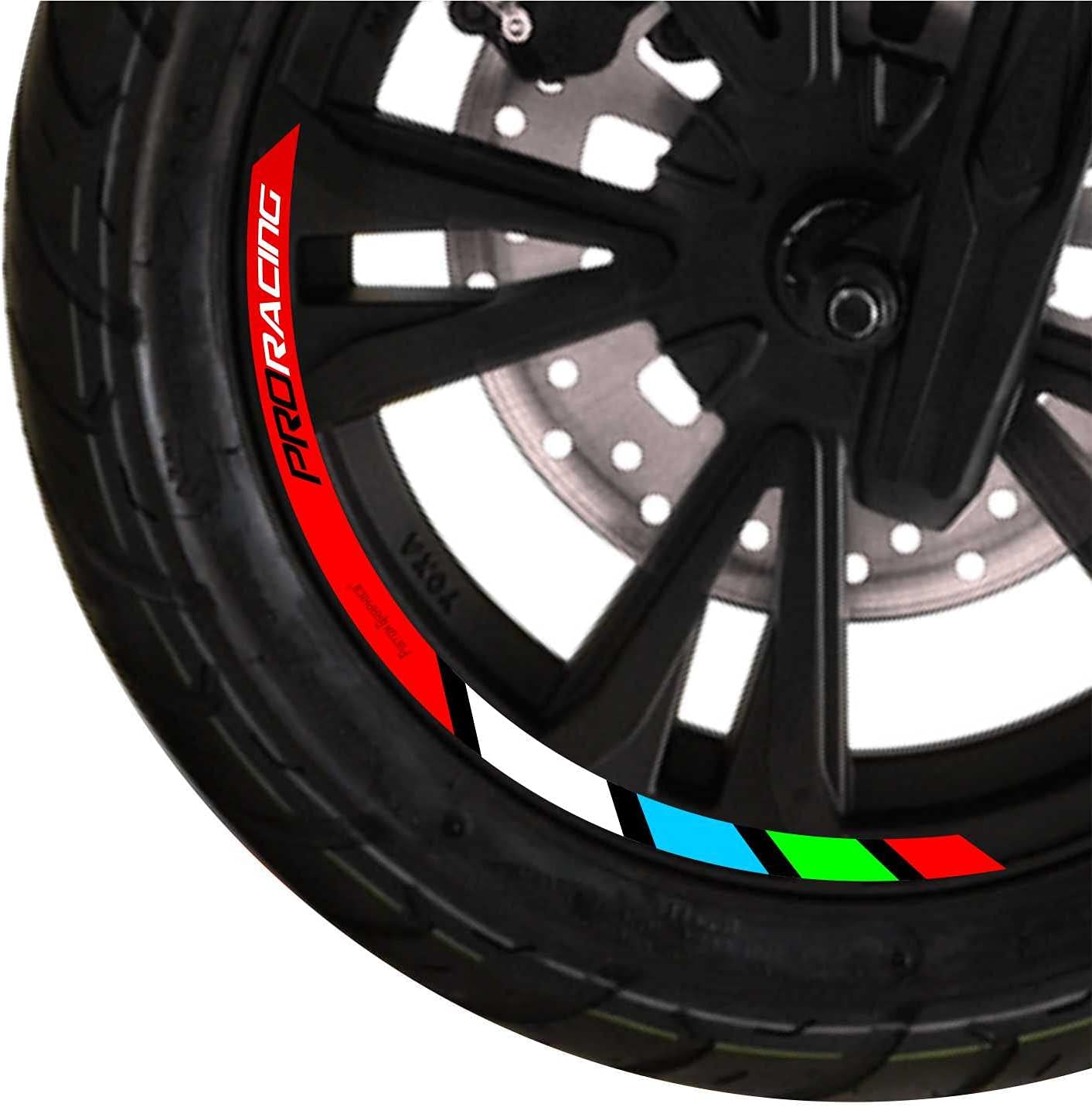 Piston Graphics Rim Stickers Kit for Motorcycles Green Bike Rim Decals