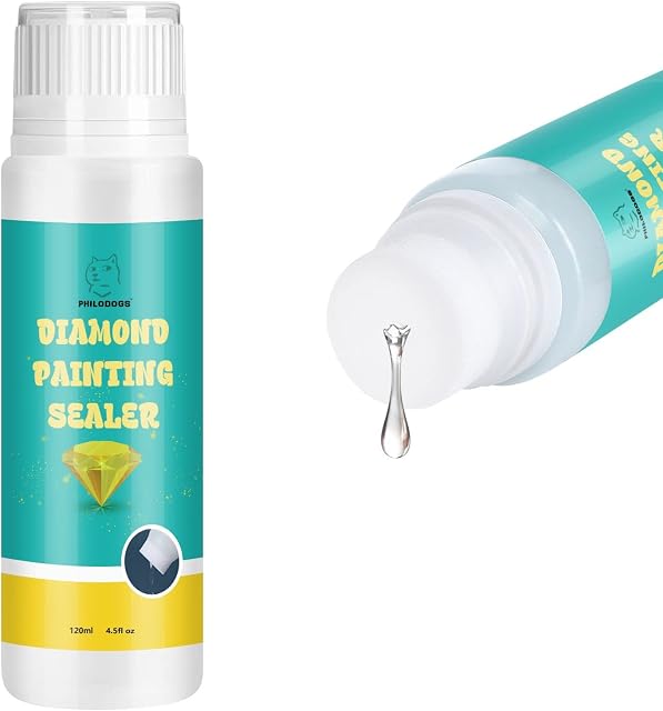 PHILODOGS Diamond Painting Sealer, Diamond Art Glue for Art Paintings, Puzzle Glue for Jigsaw Puzzles and Sticks, 120ML