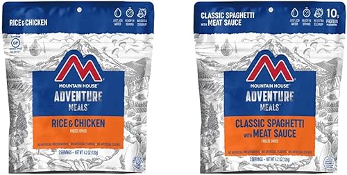 Mountain House Arroz y pollo  Alimentos liofilizados para mochileros y acampar  2 porciones  Sin gluten y clásicos con salsa de carne  Alimentos