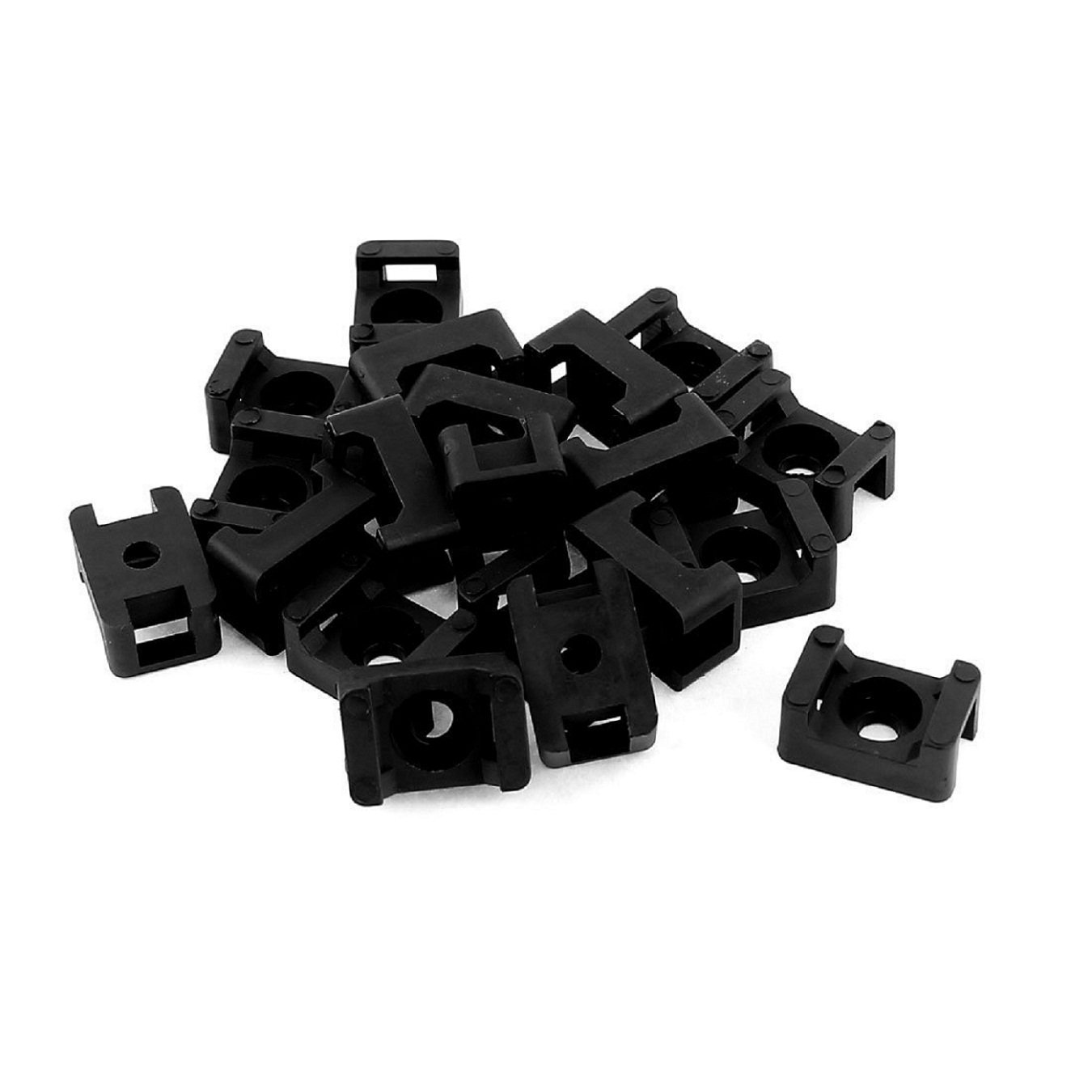 Cable Tie Base Saddle Type Mount Wire Holder Permanently Anchor To Wall Desk 21 5x16x10mm Black 50 Pcs - View #2