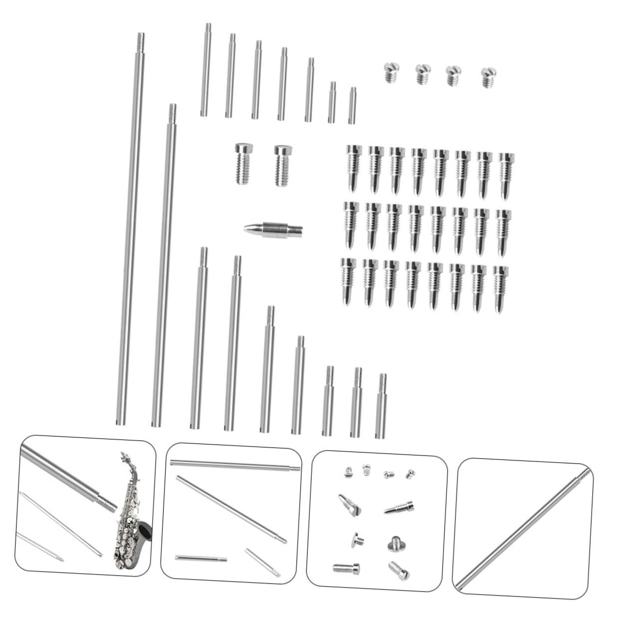 Toyvian 3sets Accessori Per Riparazione Sax Astine Filettate Viti Di Diverse e Perno Per Strumenti Fiato Kit Di Riparazione Per Migliorare La Qualità Del Suono