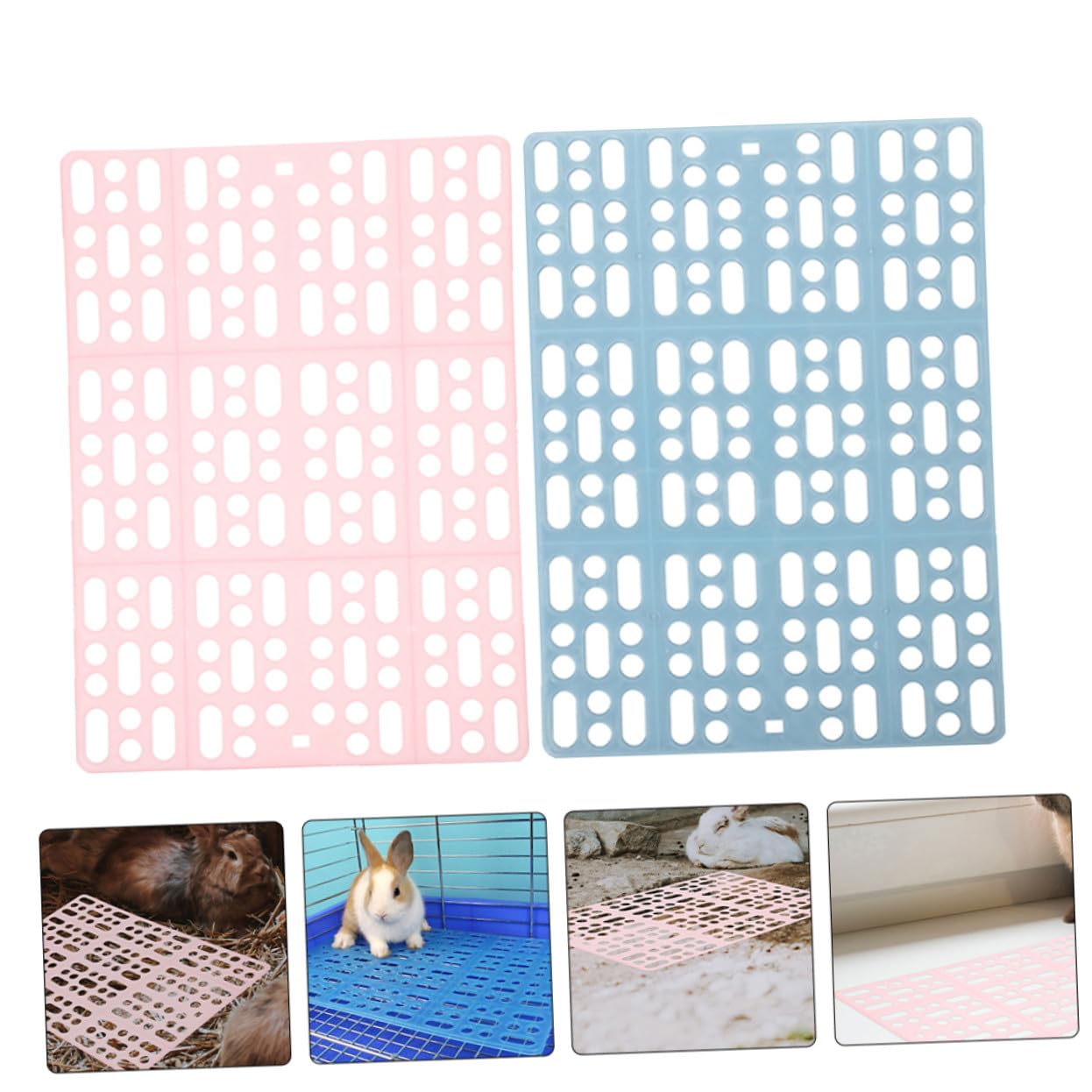 Hemobllo Tappetino di Plastica ABS per Gabbie di Coniglio e Roditori 6 Unitá, Protezione per Piedini e Fondo Versatile per Animali Domestici