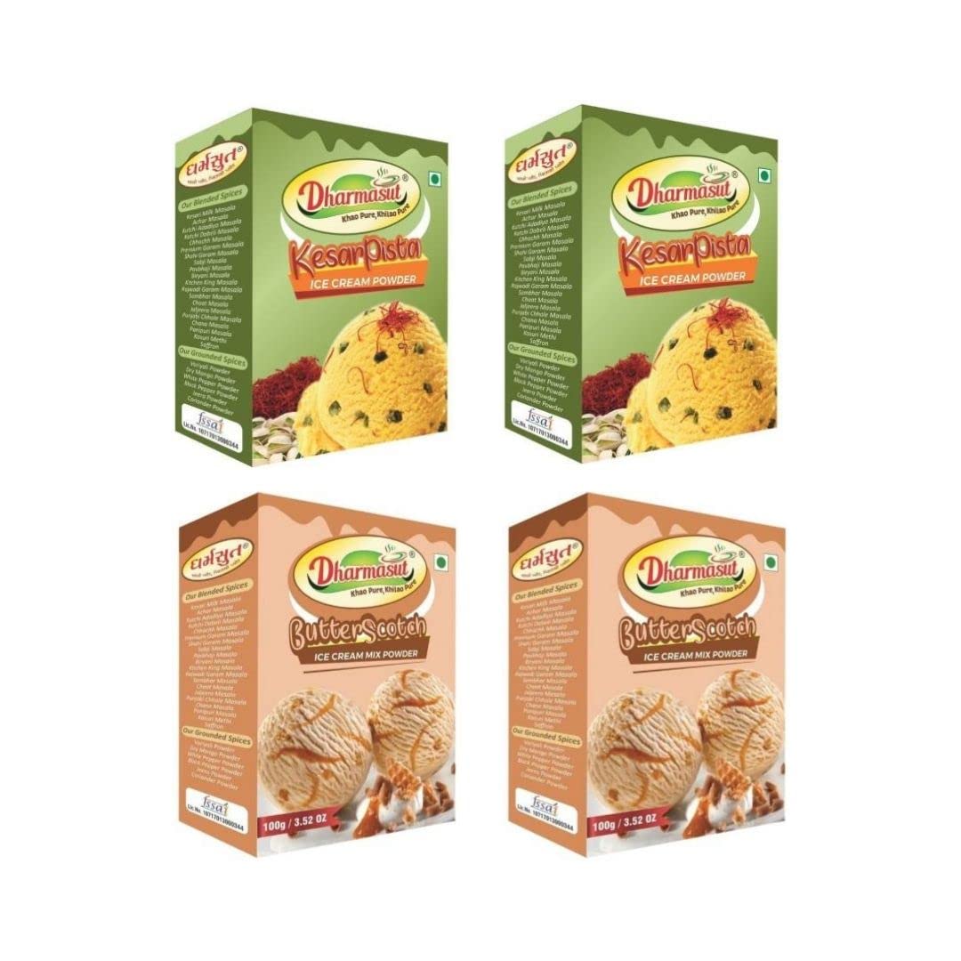 2 Kesar Pista + 2 Butterscotch Instant Ice Cream Mix Powder | Combo of 4 | 400gm-image-9