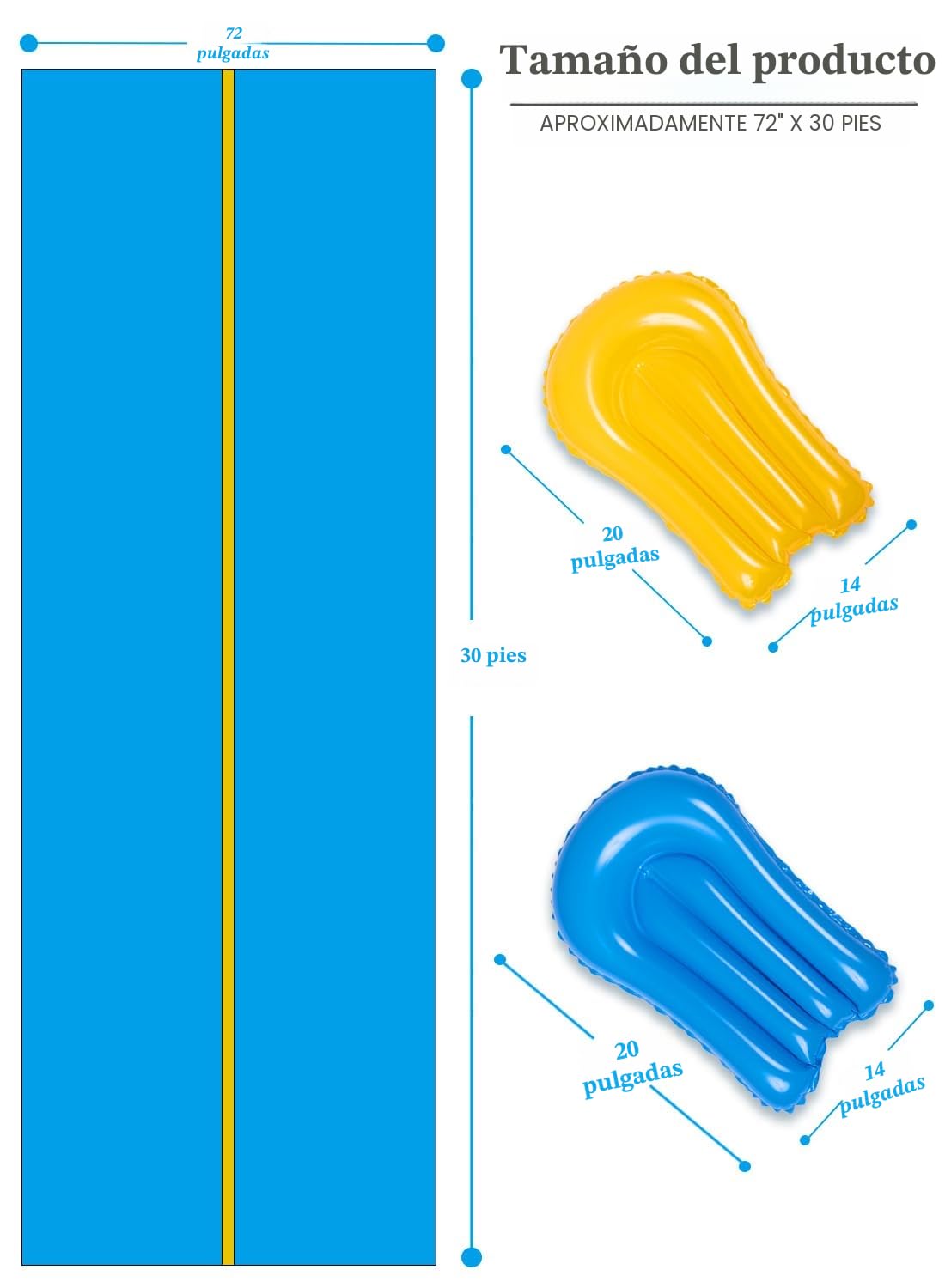 Sloosh Gran tobogán de Agua 914,4 x 182,8 cm, tobogán para césped con rociador Incorporado y 2 Tablas inflables deslizantes, Fiestas de Verano, jardín, césped y Juegos acuáticos al Aire Libre