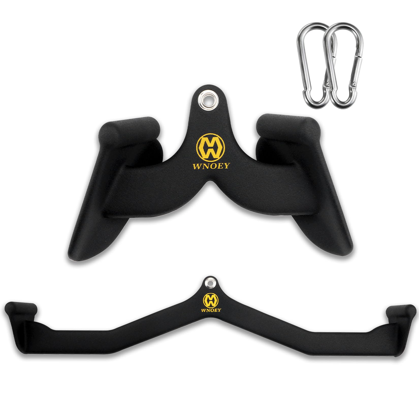 WNOEY LAT Pulldown Attachments Set with Snap Hooks, Rowing T-bar V-bar Set, Cable Triceps Machine Accessories,Back Strength Training Handle Grips, Wide Grip LAT Pulldown Bar,Home Gym Fitness Attachme