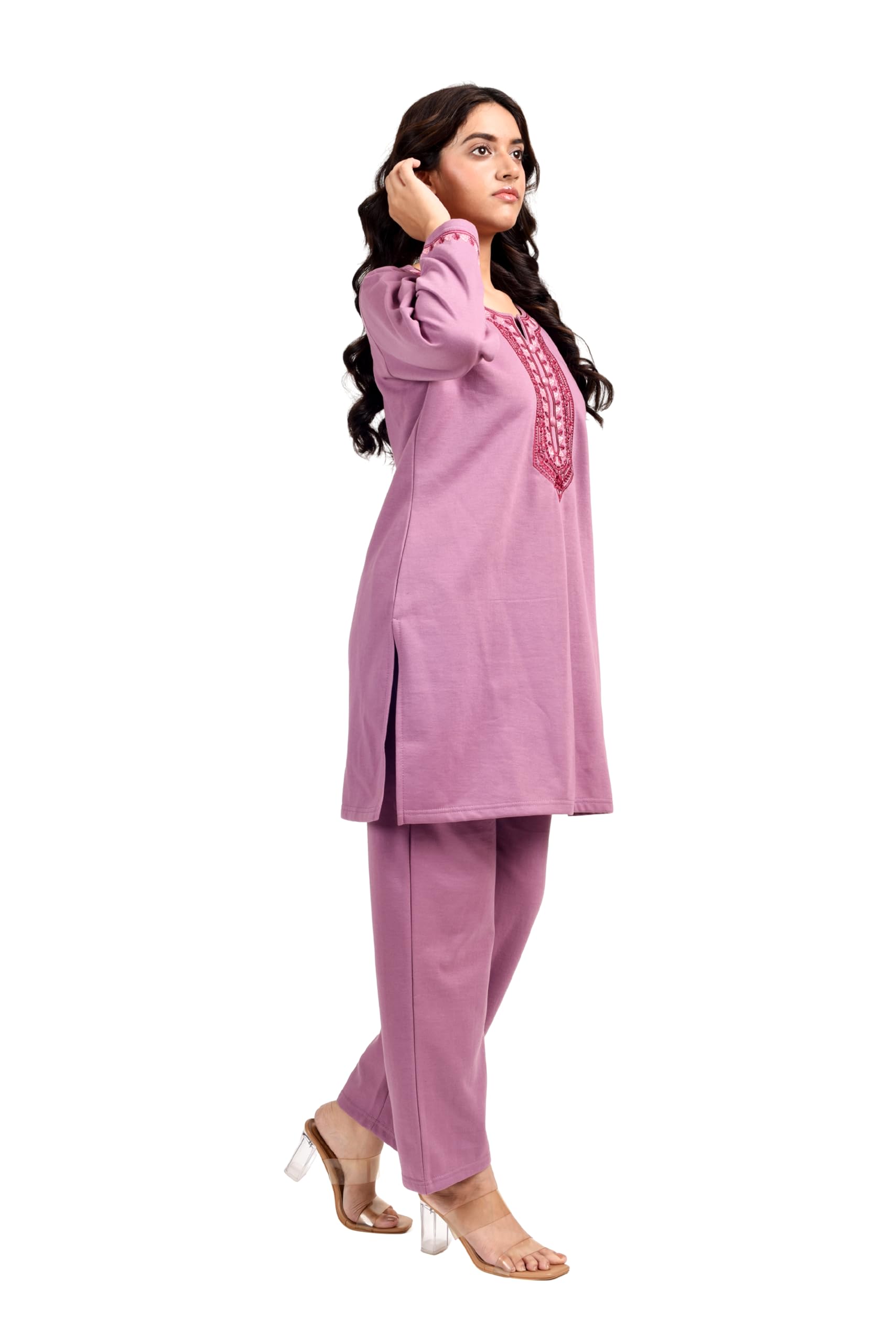 allure blue Women Winter/Fleece Embroided Night Suit-picture-52