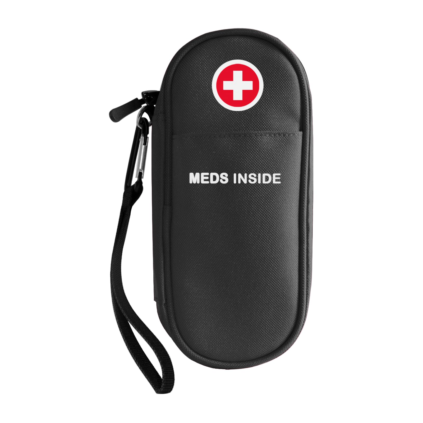 Bolsa de Transporte para EpiPen, Funda de Medicamentos Aislada con Cremallera YKK, Estuche Emergencia de Viaje, para 2 EpiPens o Auvi-Q, inhalador de asma, Medicina de Alergias, (Negro)