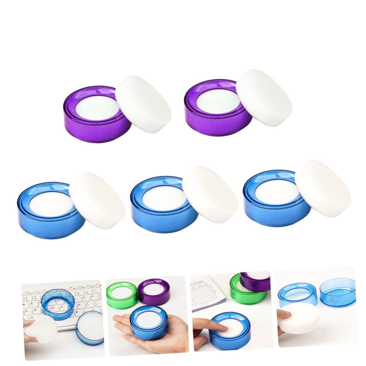 ARTIBETTER 5 Ensembles Boîte Lingettes Humides Pour Comptage Éponges Humides Pour Doigts Outil De Bureau Pour Trésoriers Et Employés De Banque Pratique Et 5 Pièces * 5
