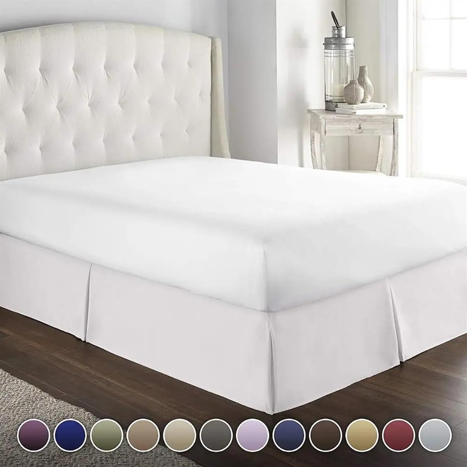 Mantovana giroletto Plissé Morbido e Confortevole Tessuto Antipiega, Altezza 38,1 cm, Elegante Marrone, Per Letti 140x200x35 cm, Perfetto per Arredamento Casa