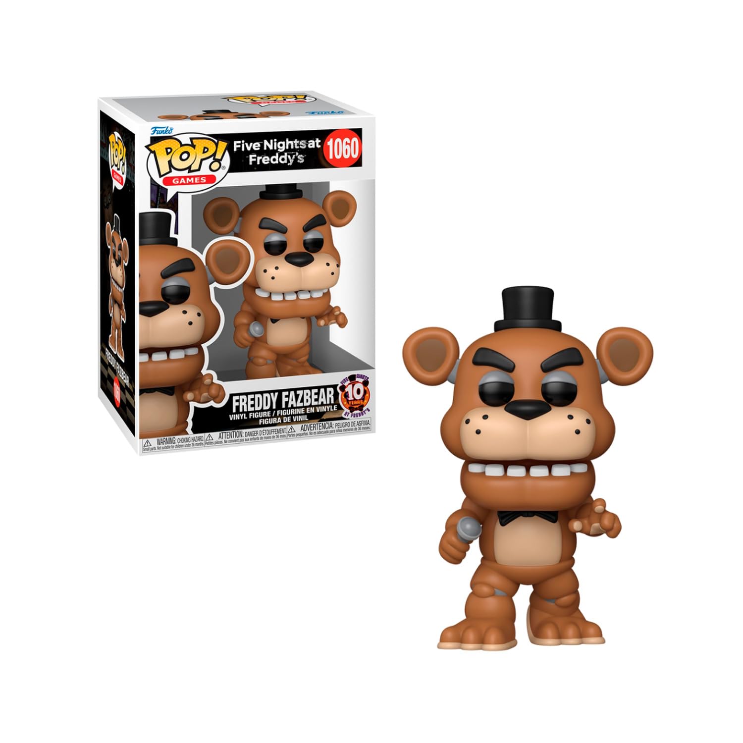 Boneco Funko Pop! Five Nights at Freddy's 10 anos - Freddy Fazbear