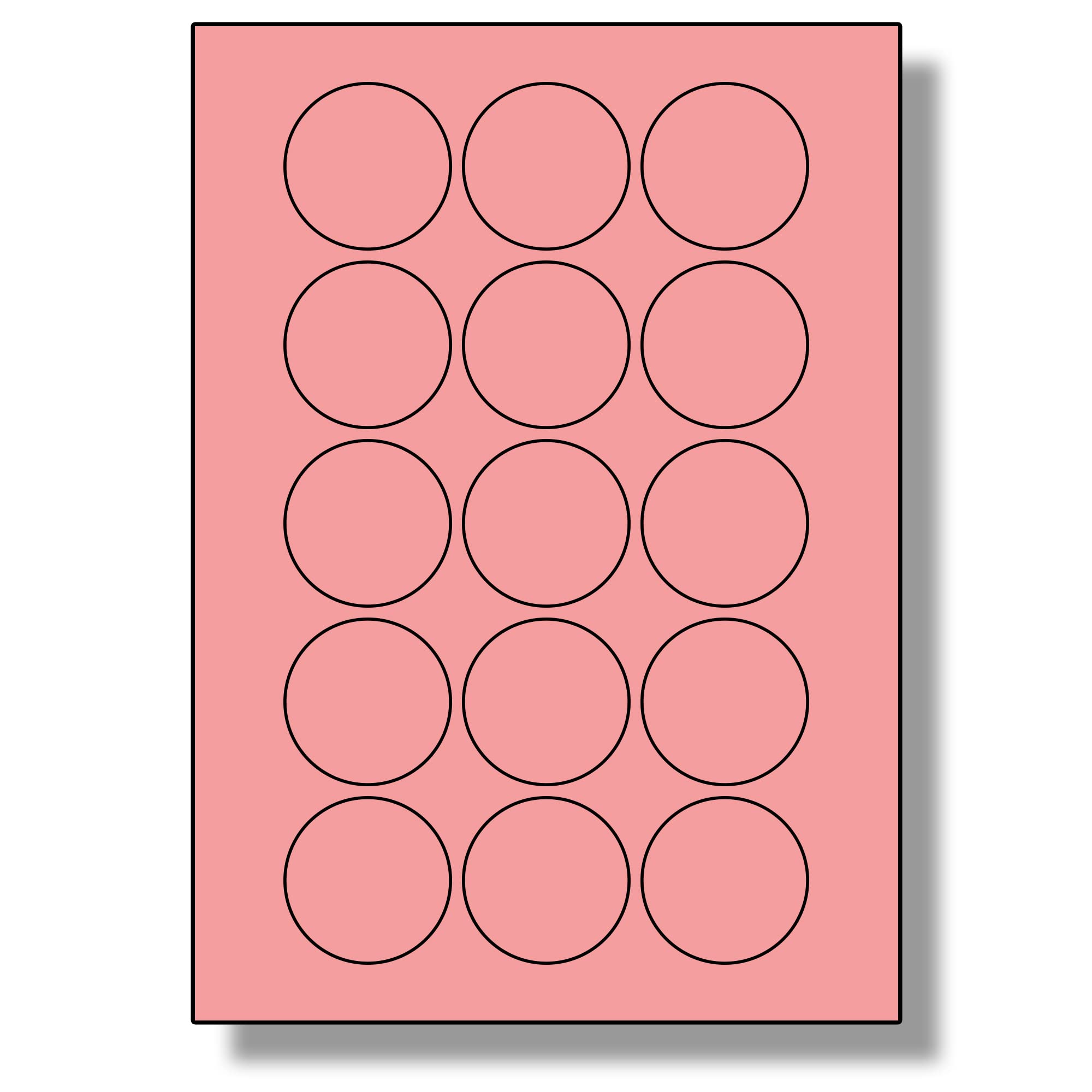 Label Planet® 15 Per Sheet, 50 Sheets (750 Round Pink Labels). Round Coloured Paper Labels, 51mm Diameter, LP15/51R C — image 1