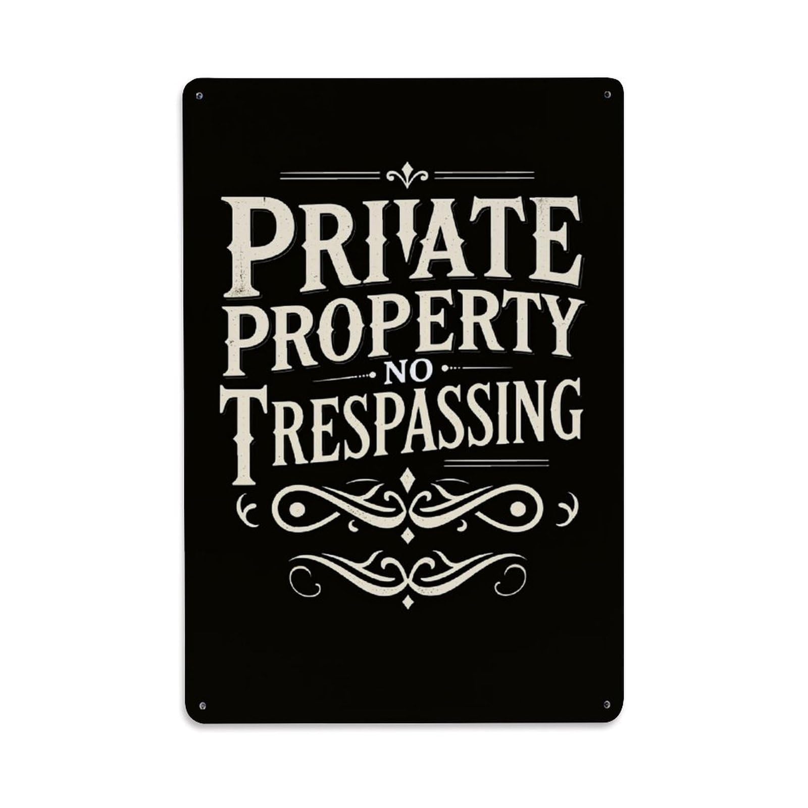 Enderetf Vintage Private Property No Trespassing Sign Tin Sign Metal Poster, Home Bar Garage Man Cave Cafe Indoor & Outdoor Wall Decoration 8X12inches
