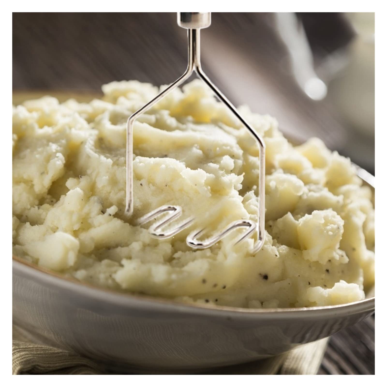 Kartoffelstampfer, Edelstahl, leicht zu reinigen, Kartoffelpüree, Süßkartoffeln, Gemüse, Lebensmittel und spülmaschinenfeste Stampfer