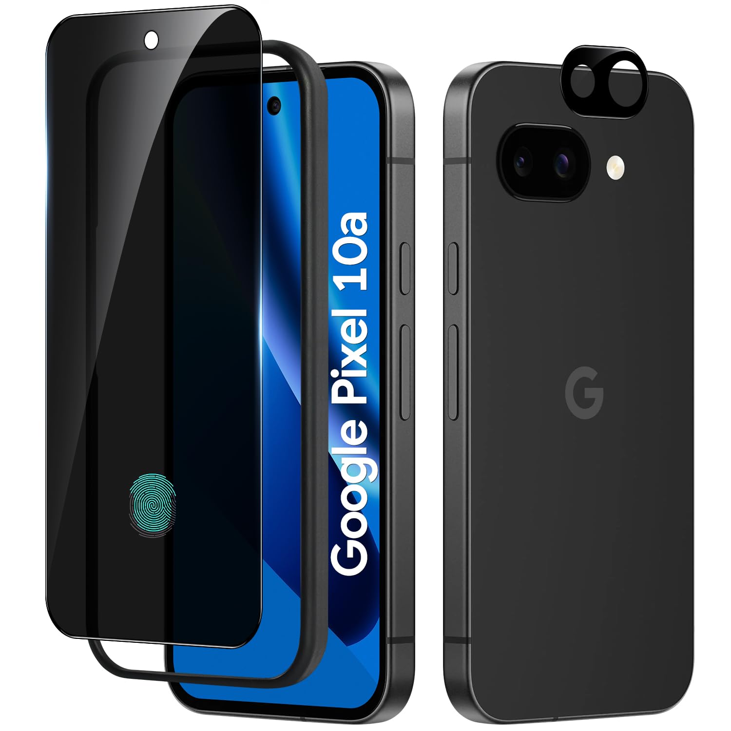 Boiyiklonn 覗き見防止 Google Pixel 10a 用 ガラスフィルム +カメラフィルム【プライバシー保護】ピクセル10a フィルム