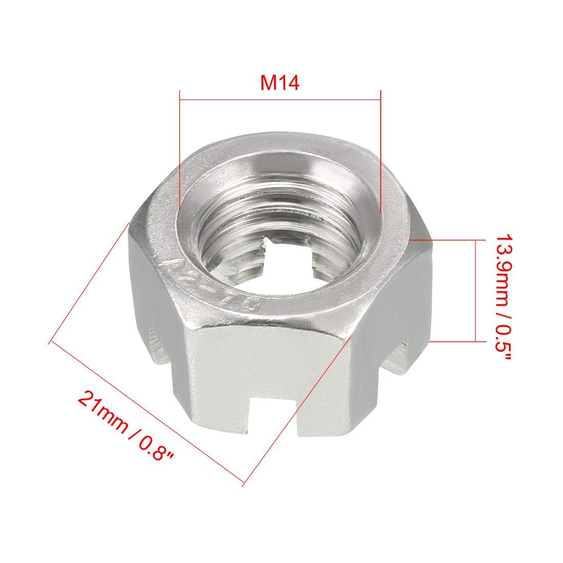 Rivercity Fastener - 2 Dadi Esagonali M14-2.0 Grado 10.9 Zincatura Gialla DIN 934