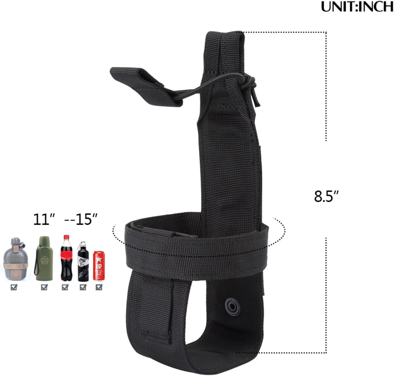EXCELLENT ELITE SPANKER Tactical Military Portable Belt Bottle Holder Pouch Molle Adjust EDC Water Bottle Carrier for Hunting Walking Running Traveling - Image 2