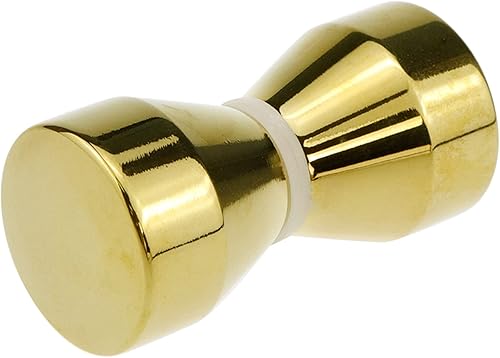 Miniatura 5 de Semetall Tirador de puerta de cristal sólido para ducha de atrás a trasera, diseño en forma de cono, color dorado