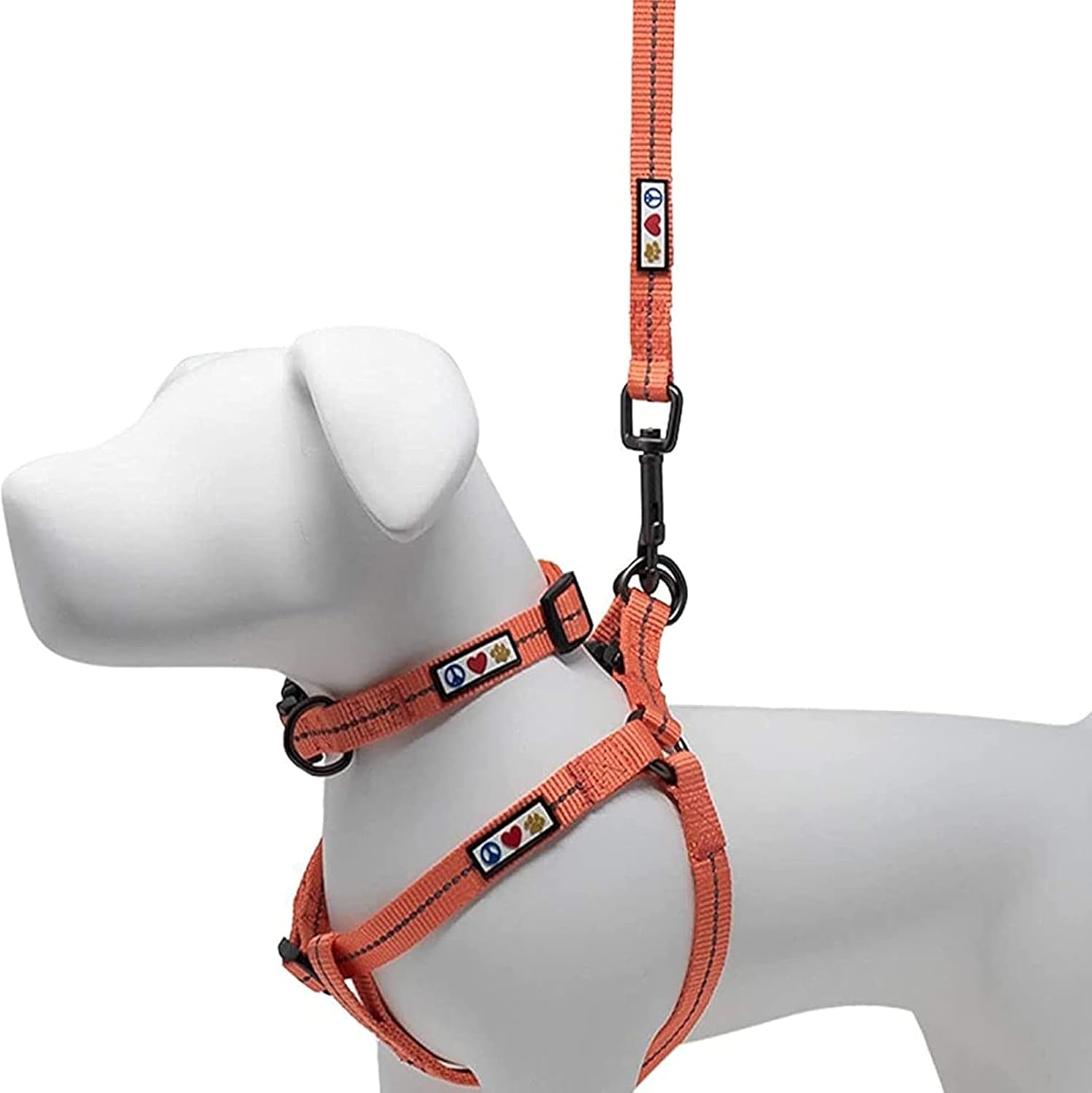 Pawtitas Value Bundle Set | Small Reflective Recycled Dog Harness + Small Reflective Recycled Dog Collar + Extra Small/Small Reflective Recycled Dog Leash – Coral Set