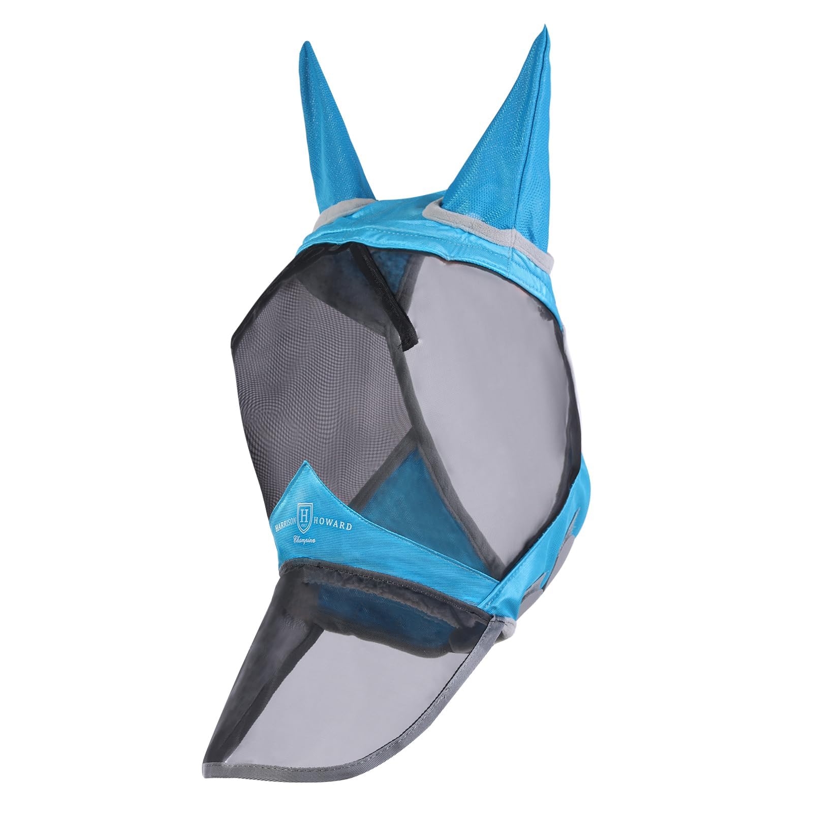 Masque Mouche Cheval Harrison Howard CareMaster Bleu Avec Oreilles - Taille Poney (187g)