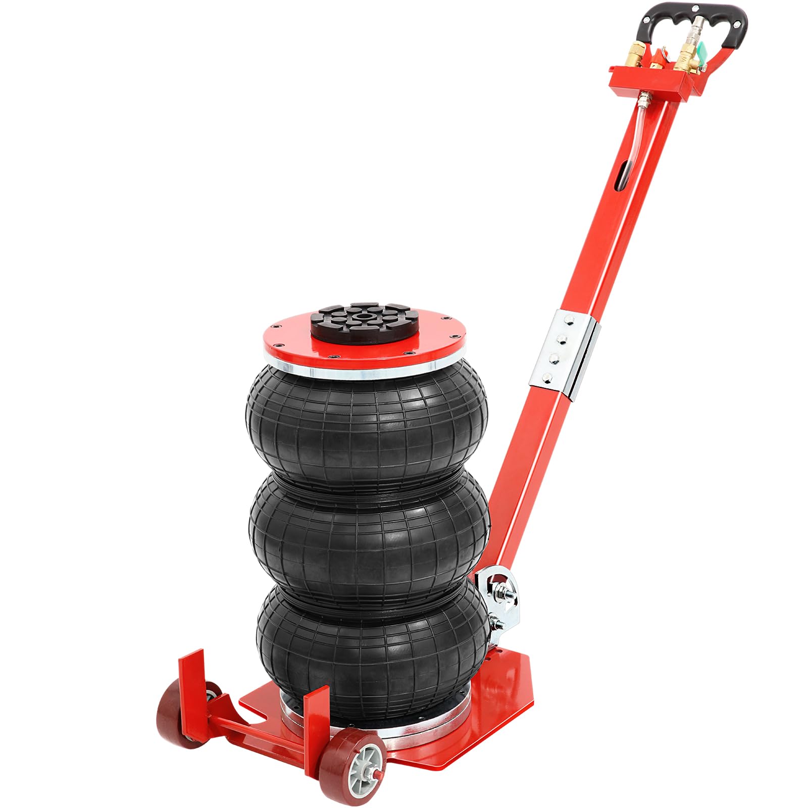 VELPAX Gato neumático de 3 toneladas, Rango de 140-450 mm, Gato neumático de 0,8-1,0 MPa, 3 Cojines de Aire, Mango Largo, Ajustable, elevación rápida, reparación, Mantenimiento, Coche, SUV