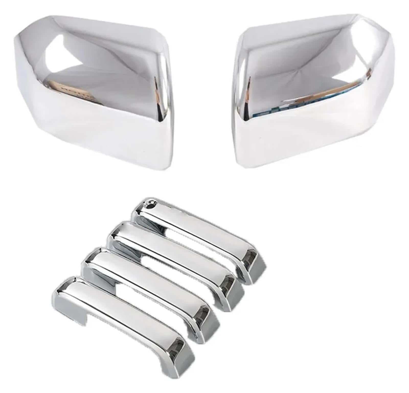 LSDSAAZA Sliding Exterior Handle for Ford F150 2015-2020 for Raptor Car Rearview Mirror Wing Cap Door Handle Cover Exterior Covers(Silver)