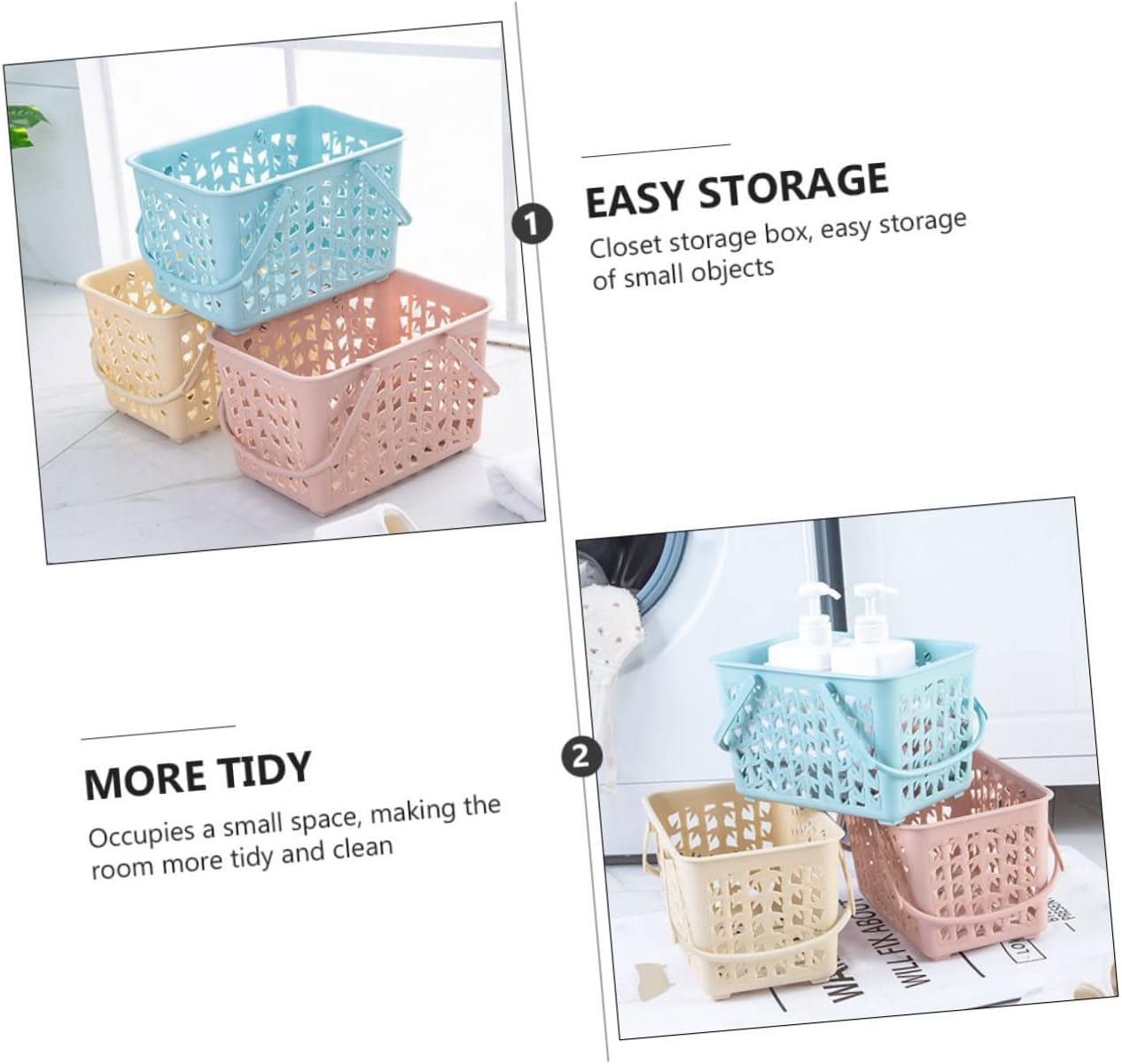 PRETYZOOM 3pcs Creative Sundries Storage Basket Thickened Desktop Organizer for Home Living Room and Bedroom Random Patterns for Object Storage