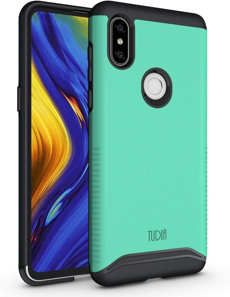 Xiaomi Mi Mix 3 Case, TUDIA Slim-Fit Heavy Duty [Merge] Extreme Protection/Rugged but Slim Dual Layer Case for Xiaomi Mi Mix 3 (Mint)