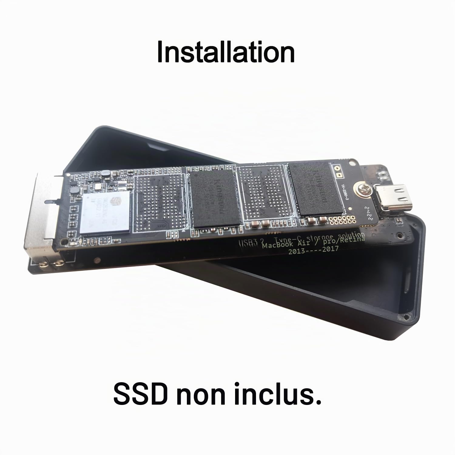 USB C 3.2 Boîtier SSD pour MacBook Air/Pro 2013-2017 A1466 A1465 A1502 A1398