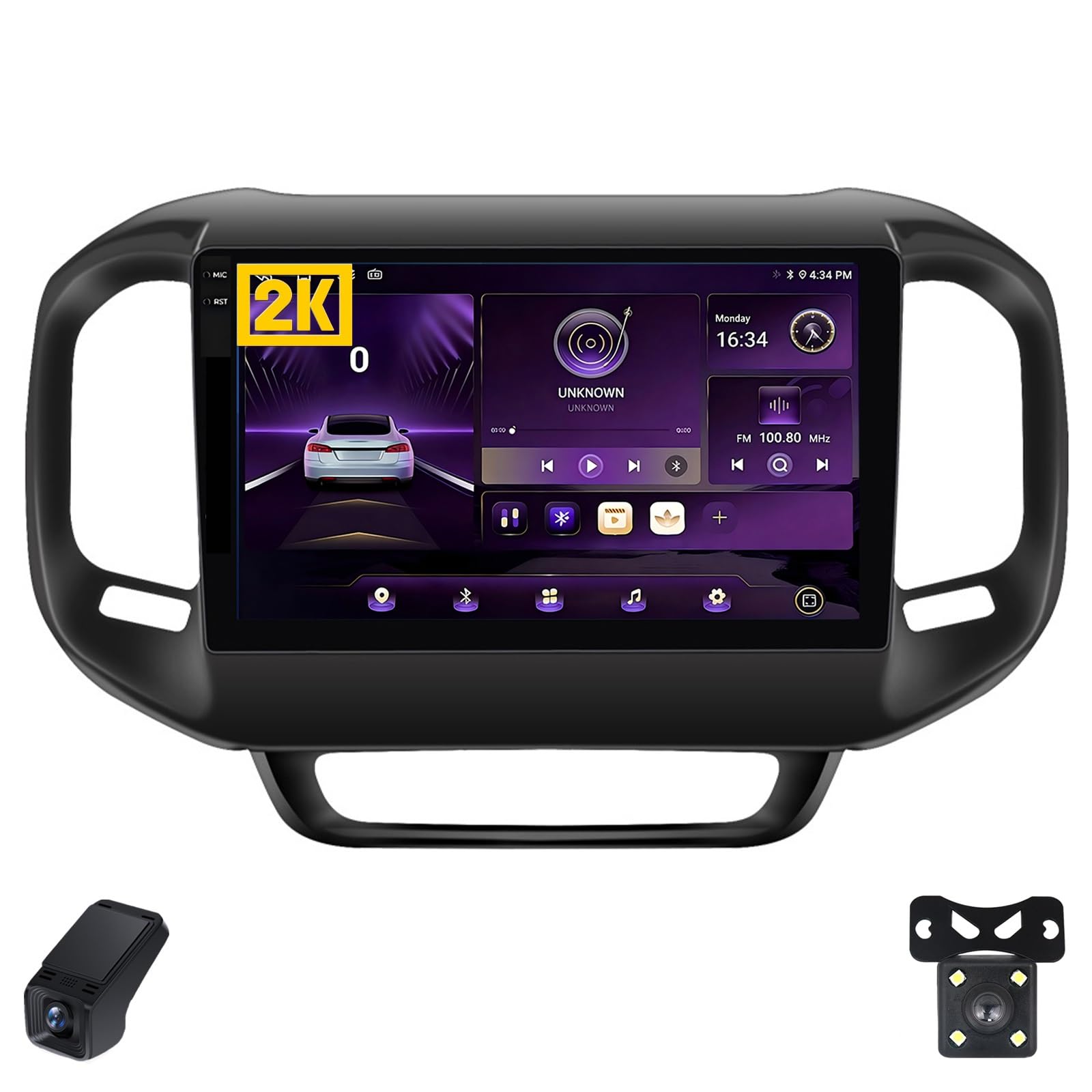 2K Radio Samochodowe dla Fiat Toro 2017-2020 Ekran Dotykowy QLED Android 13 9-Inch/Bezprzewodowe CarPlay/Android Auto/WiFi/FM AM RDS Radio/GPS/Bluetooth/Kamera Cofania/ADAS DVR(M500S 2K)