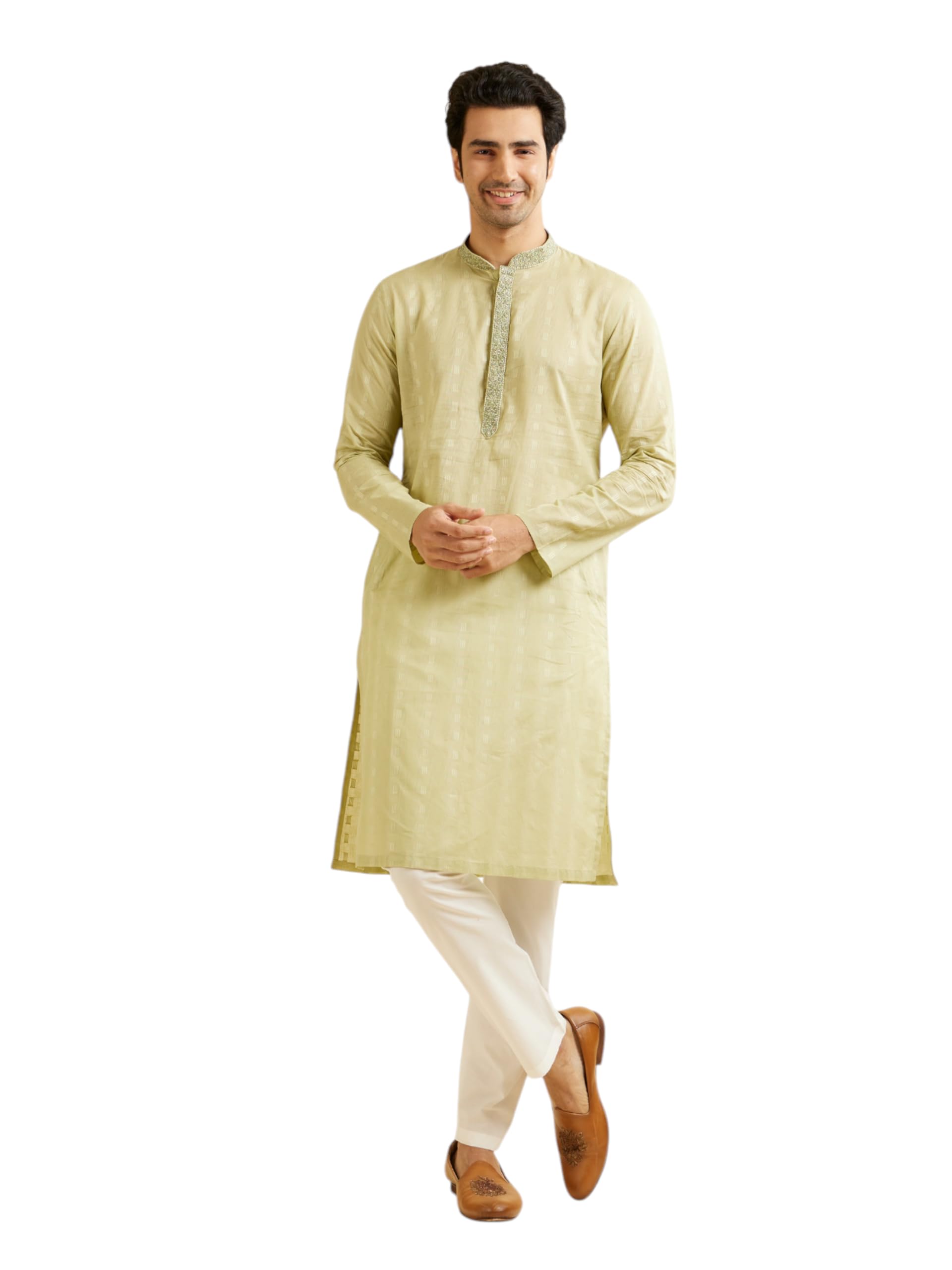 Men's Cotton Self-Textured Kurta Set (2pcs)