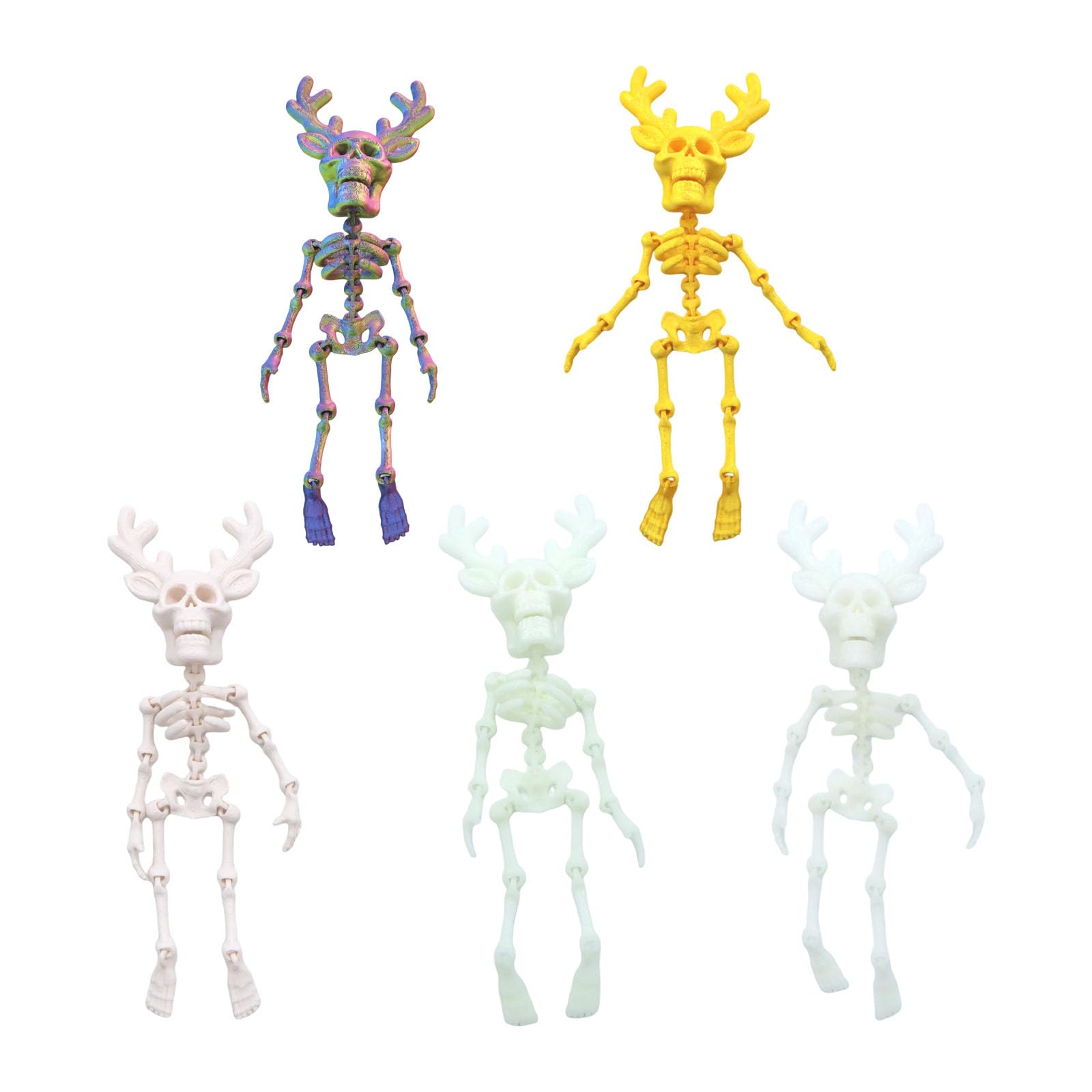 Elnwnnkc 5Pcs Magnetsic Refrigerator Magnet Fridge Sticker Decorations, Whiteboard Magnet Poseable Skeleton Fridges Magnets Poseable Skeleton Fridge Magnets