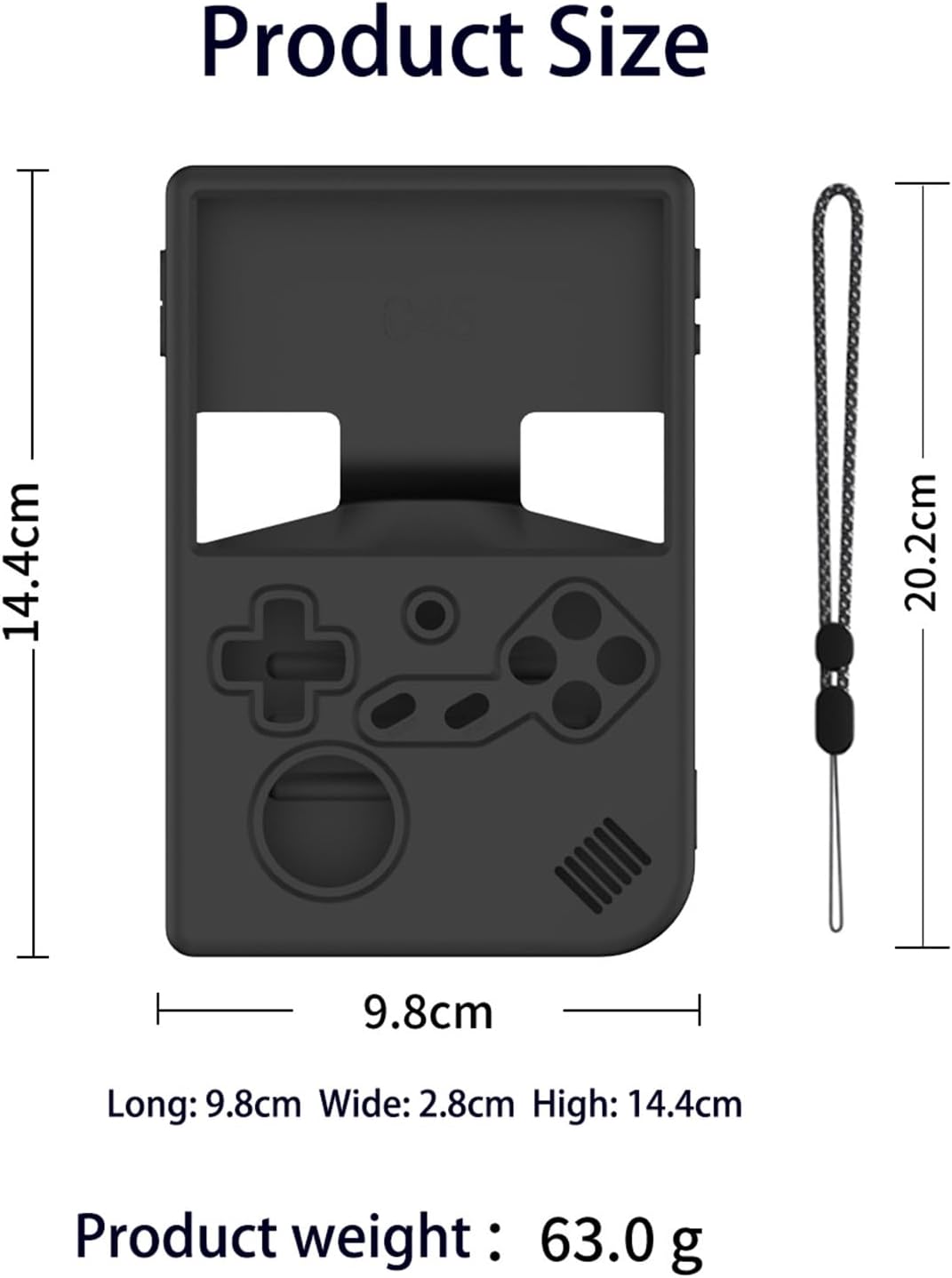 Silicone Protective Case for ANBERNIC RG40XXV Anti-Slip Anti-Fall Washable Anti-Scratch Dust Prevention Shockproof Cover with Lanyard Handheld Game Console Storage Box Accessories