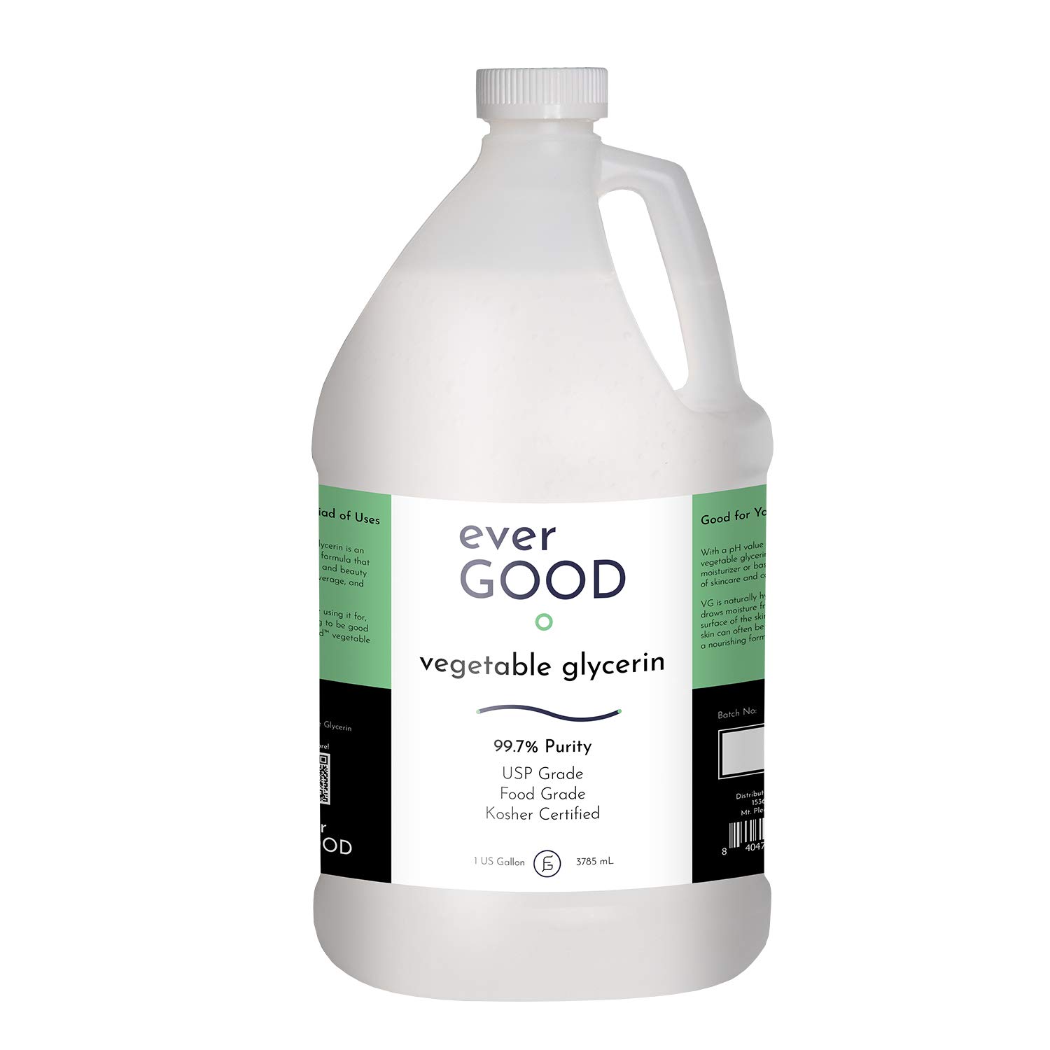 Evergood Vegetable Glycerin - 99.7% USP, Food-Grade - 1 Gallon