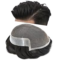 Vista 113 de Toupee - Sistema de cabello humano no quirúrgico para hombres Toupee indetectable de encaje para hombres, extensiones de cabello gris 100% cabello
