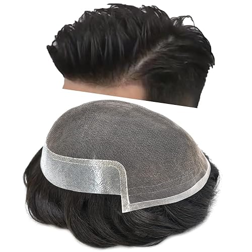 Miniatura 3 de Pieza de pelo para hombre Toupee Real Human Hairpiece Soft Lace Hair System Mens Hair Unit Natural Hairline Protesis Capilar Para Hombre 8 ''X10''