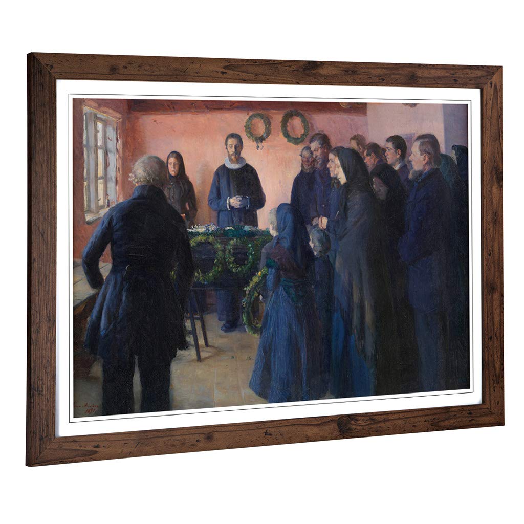Big Box Art Framed Print of Anna Ancher A Funeral Design | Wall Art Picture | Home Decor for Kitchen, Living, Dining Room, Lounge, Bedroom, Hallway, Office, Walnut, A2 / 24.5x18 Inch / 62x45cm
