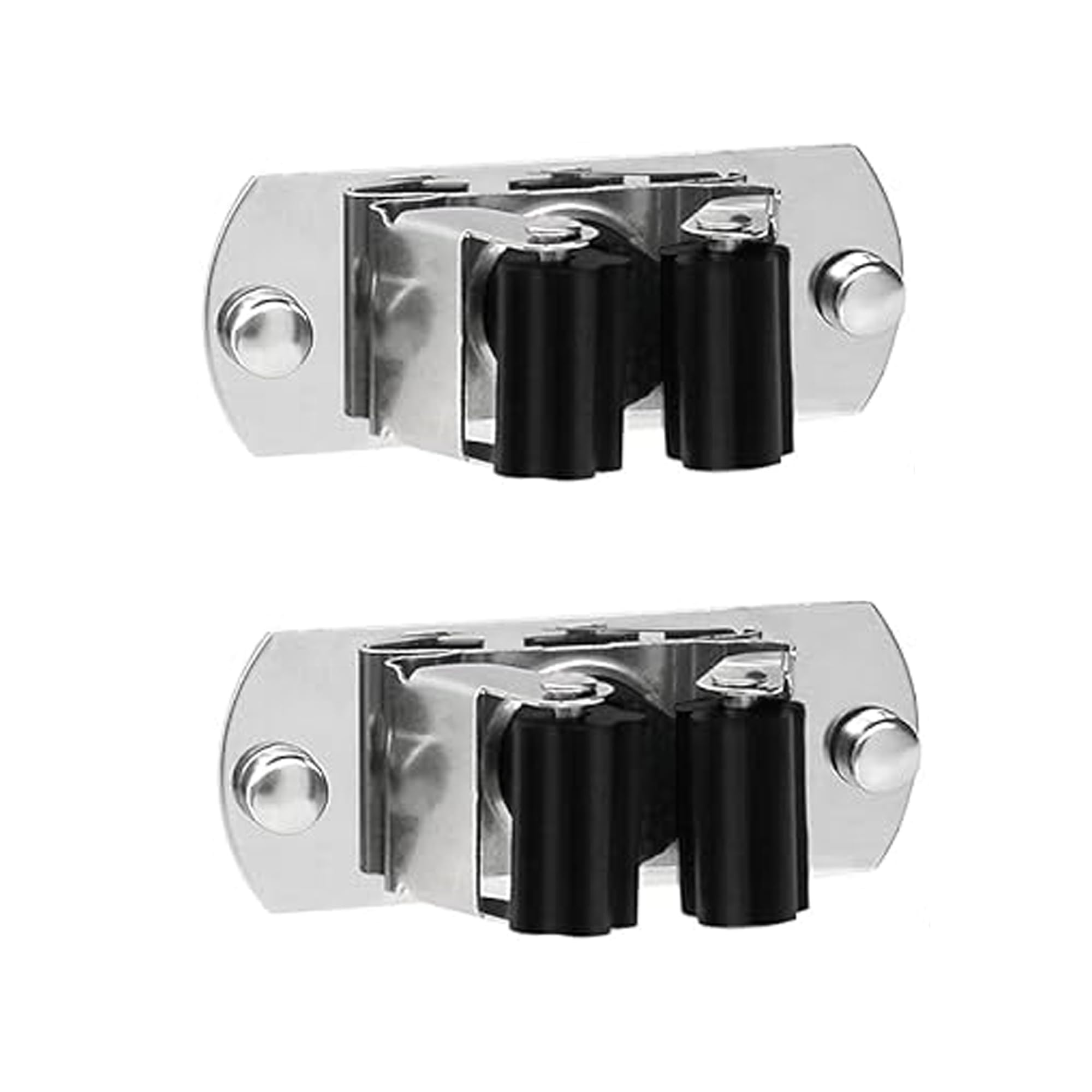 RENVA 2PCS Broom Holder Wall Mount Slots Heavy Duty Stainless Steel Mop and Broom Organizer Rack for Wall, Tool Hanger for Kitchen, Bathroom, Garden, Garage, Home Storage (Black, Pack 2-1 Slot)-image-20