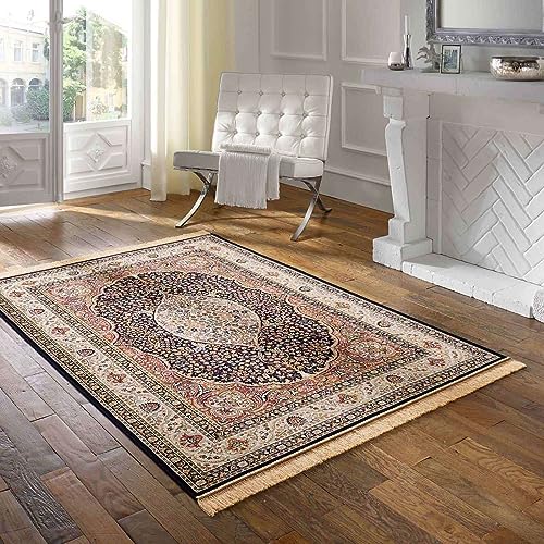 Taracarpet Teppich Palazzo Royal Lilian blau 160x230 cm Kurzflor Orientteppich für Wohnzimmer...