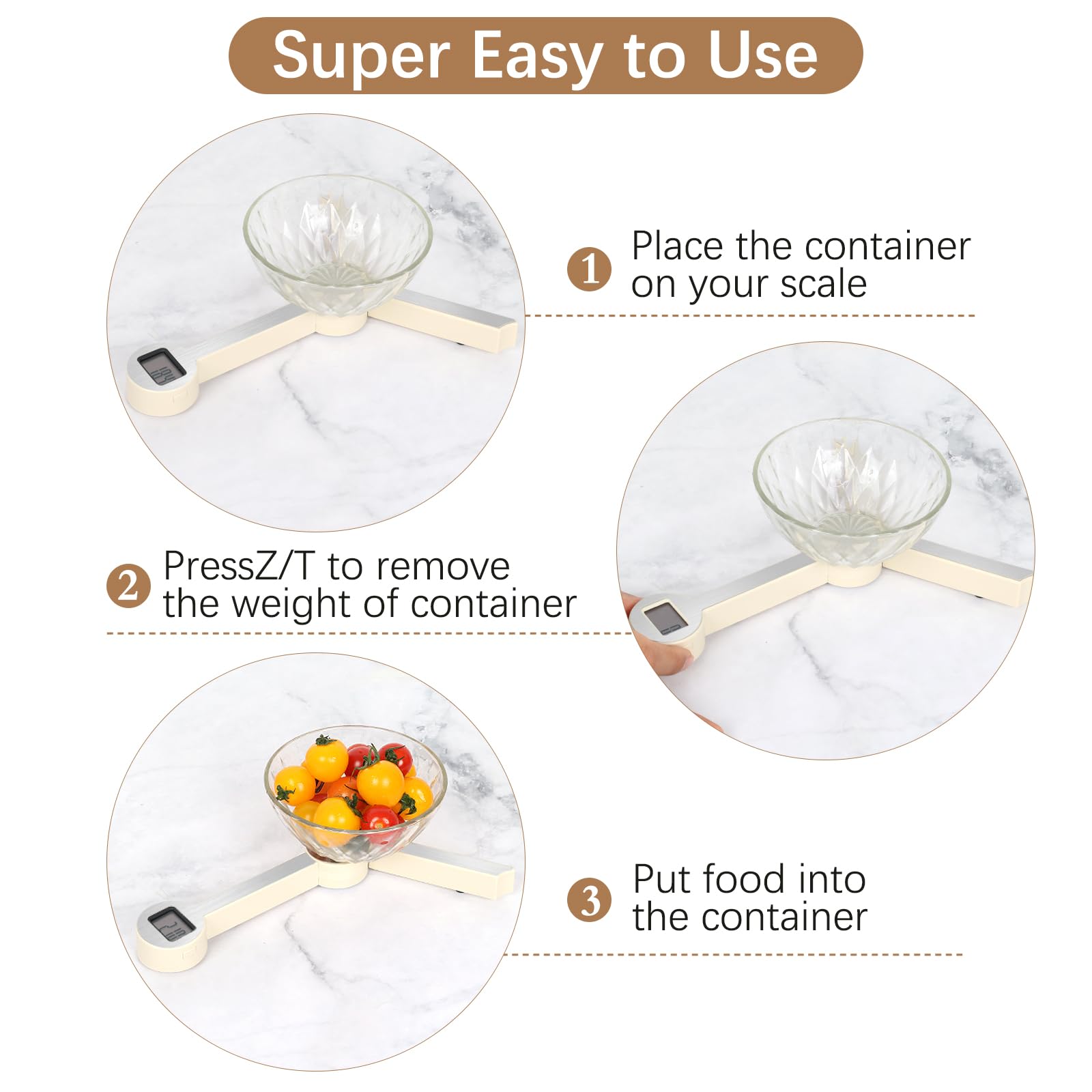 Báscula portátil para alimentos, báscula de cocina plegable ligera, báscula de varios gramos para contar calorías, uso doméstico y camping
