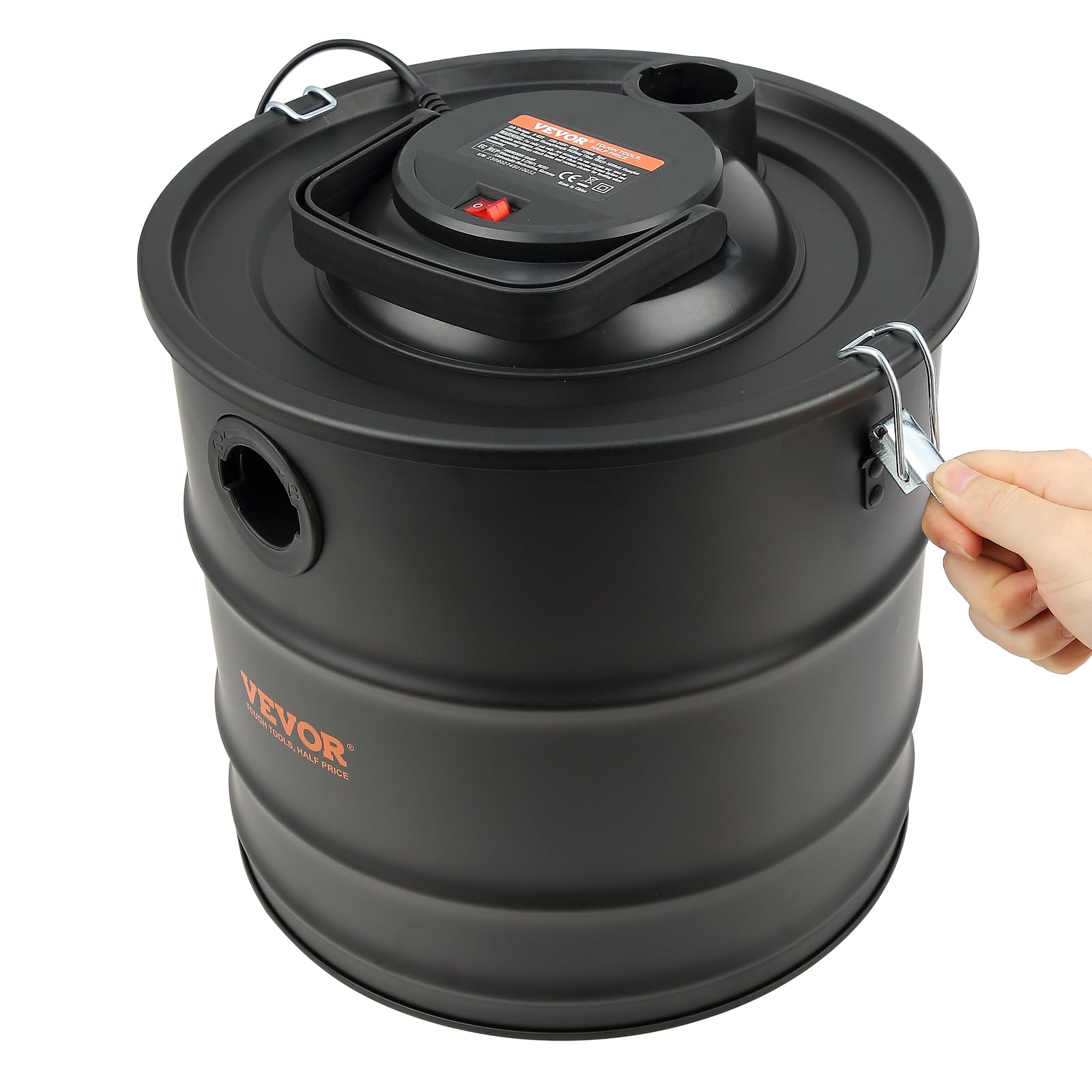VEVOR Aspirador de Cenizas 20L Potente Aspiración 1200W Aspirador de Pellets de Cenizas con Manguera Flexible de 1,2m Ruedas para Chimeneas Estufas de Pellets Parrillas Hornos de Pizza Brasero de Leña